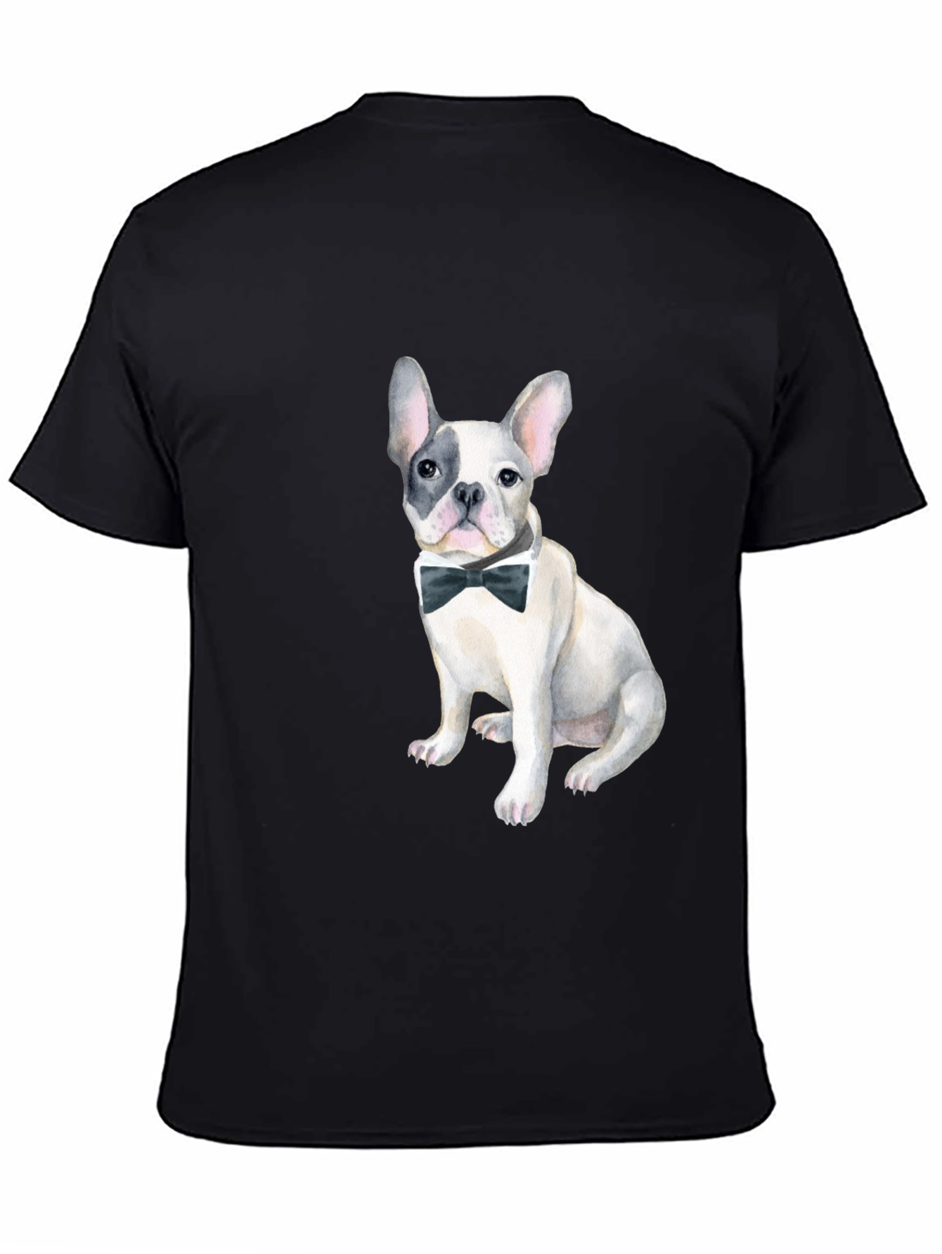 Dog with Bow Tie Black Graphic Tee