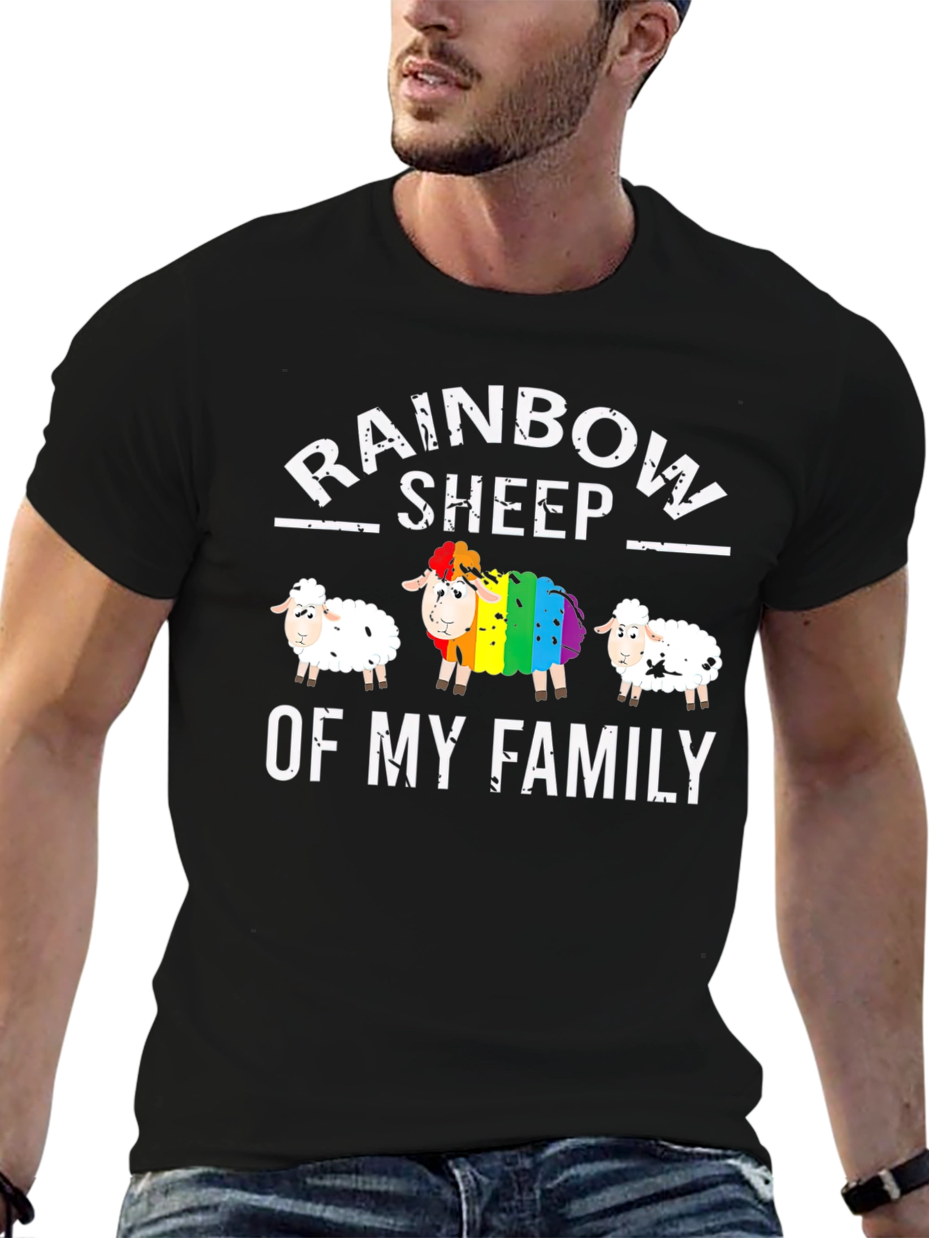 Rainbow Sheep Family T-Shirt Pride LGBT Tee
