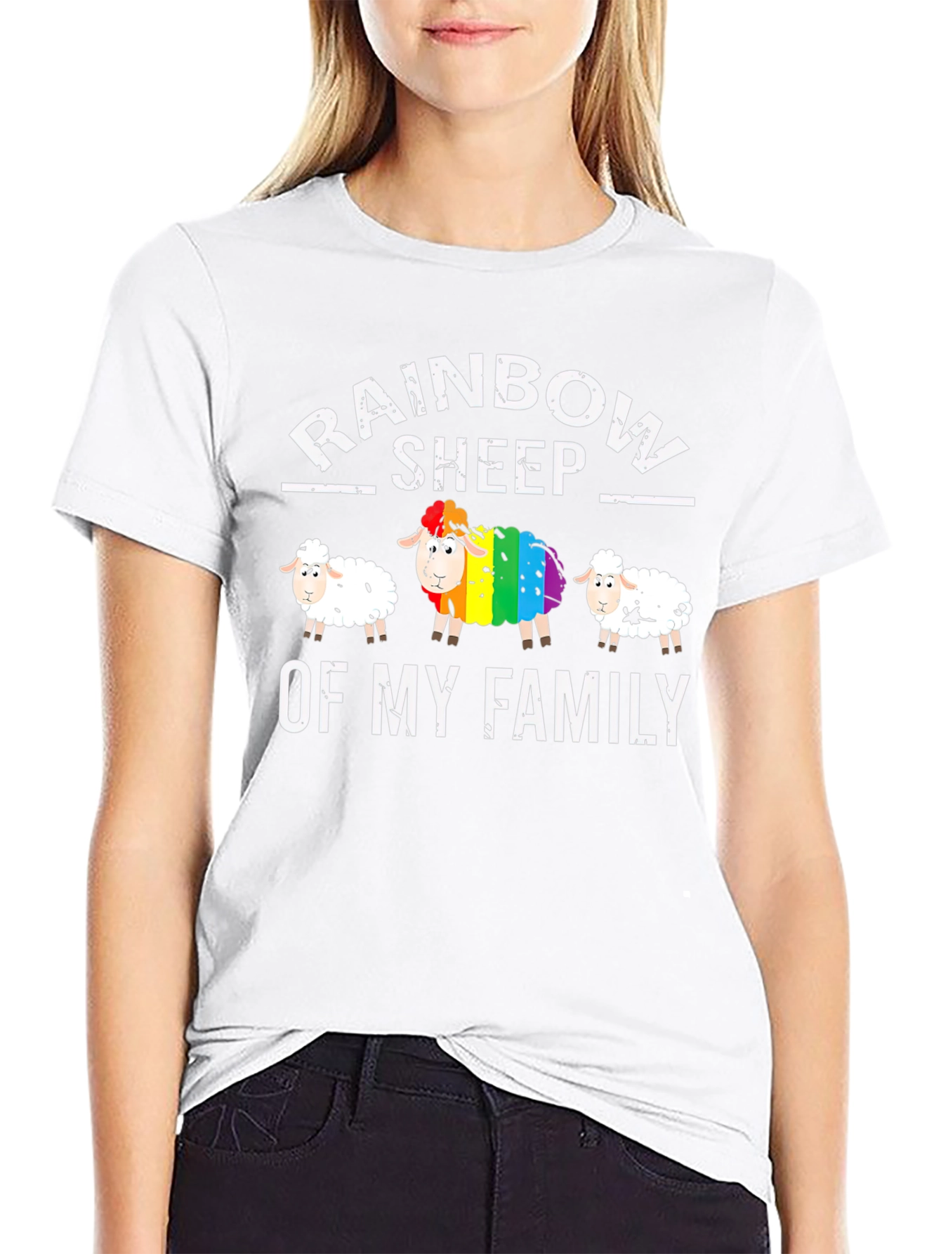 Rainbow Sheep Family T-Shirt Pride LGBT Tee