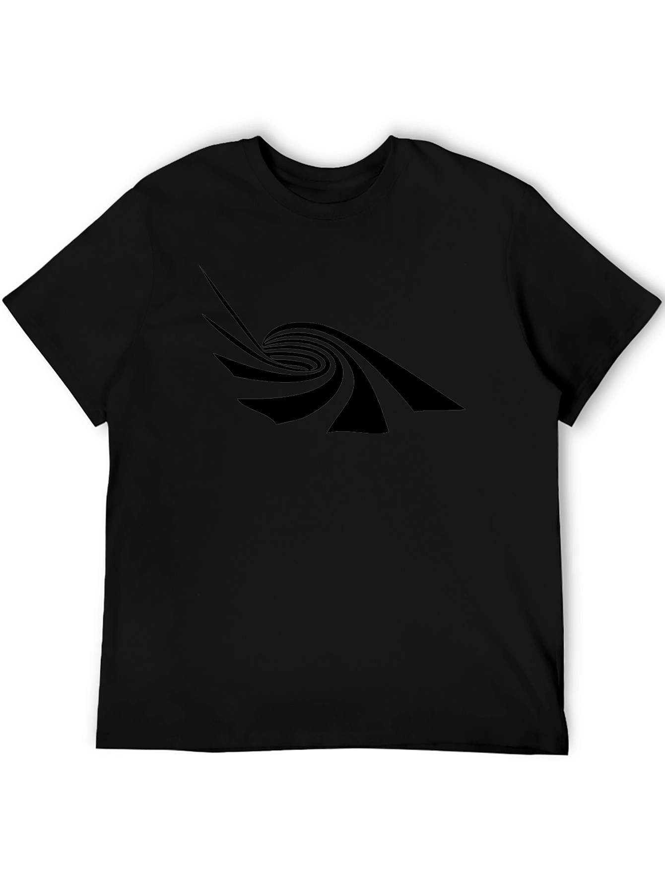 Optical Illusion Black Graphic Tee - Mens Stylish T-Shirt