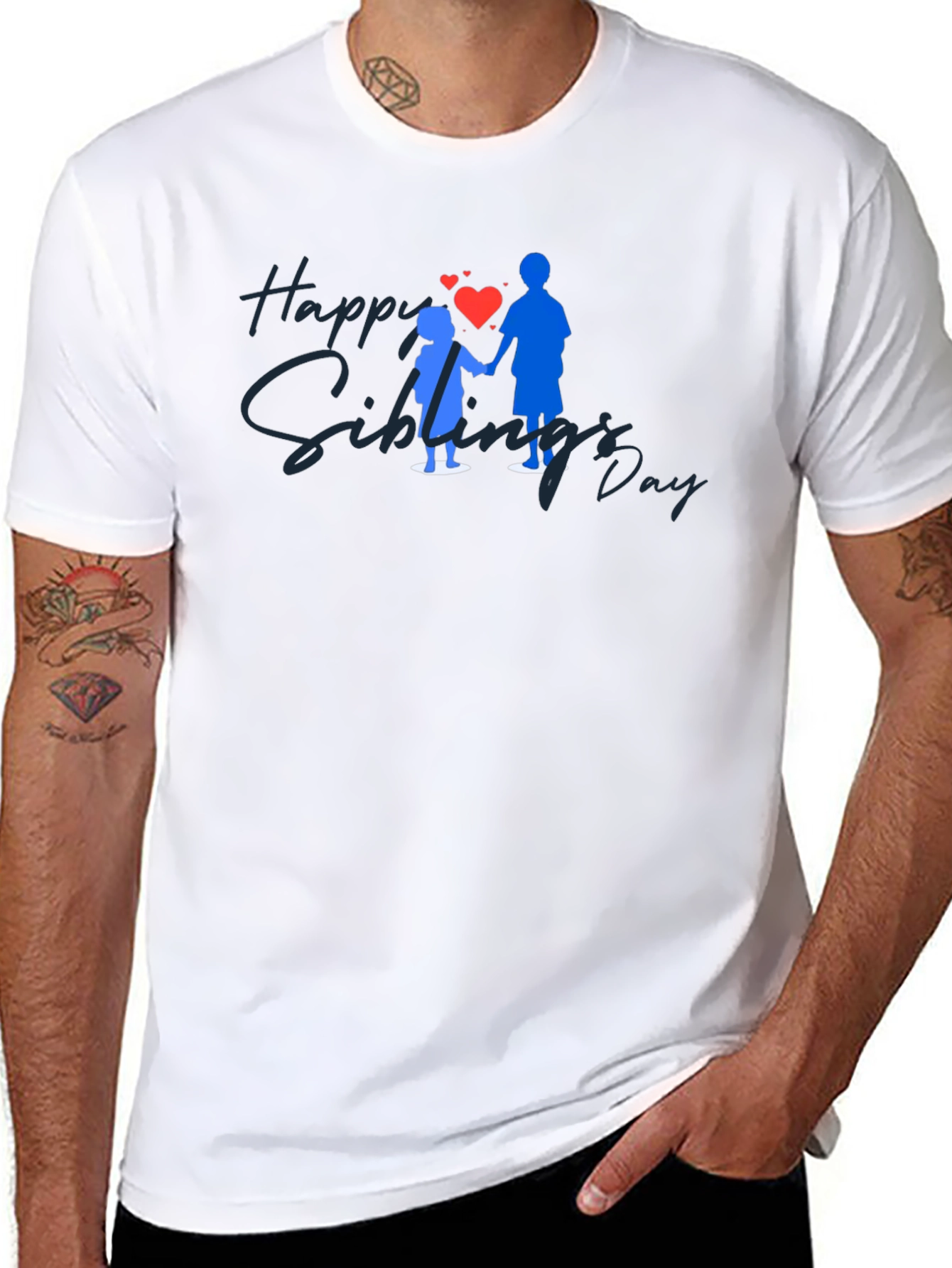 Happy Siblings Day Black T-Shirt