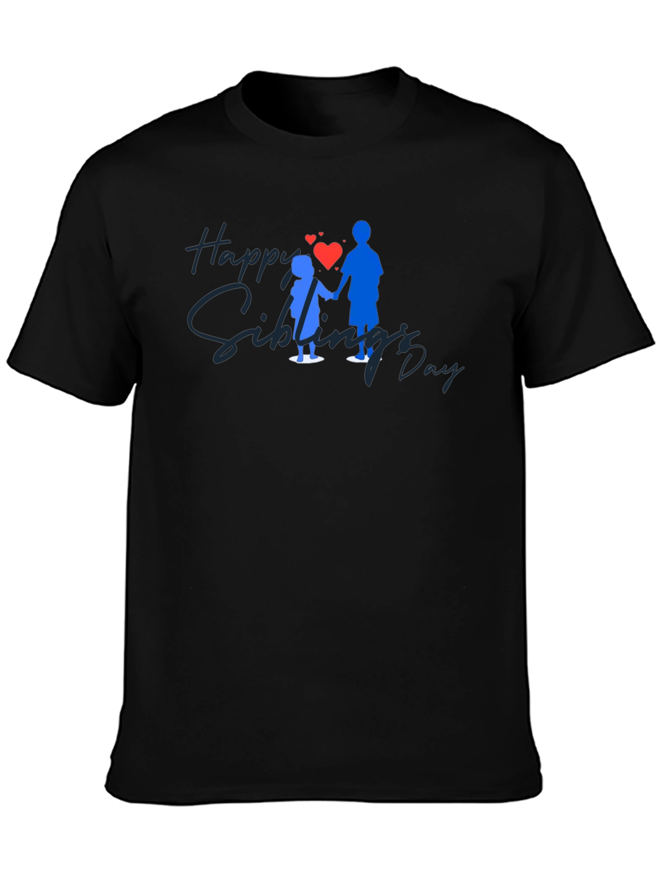 Happy Siblings Day Black T-Shirt