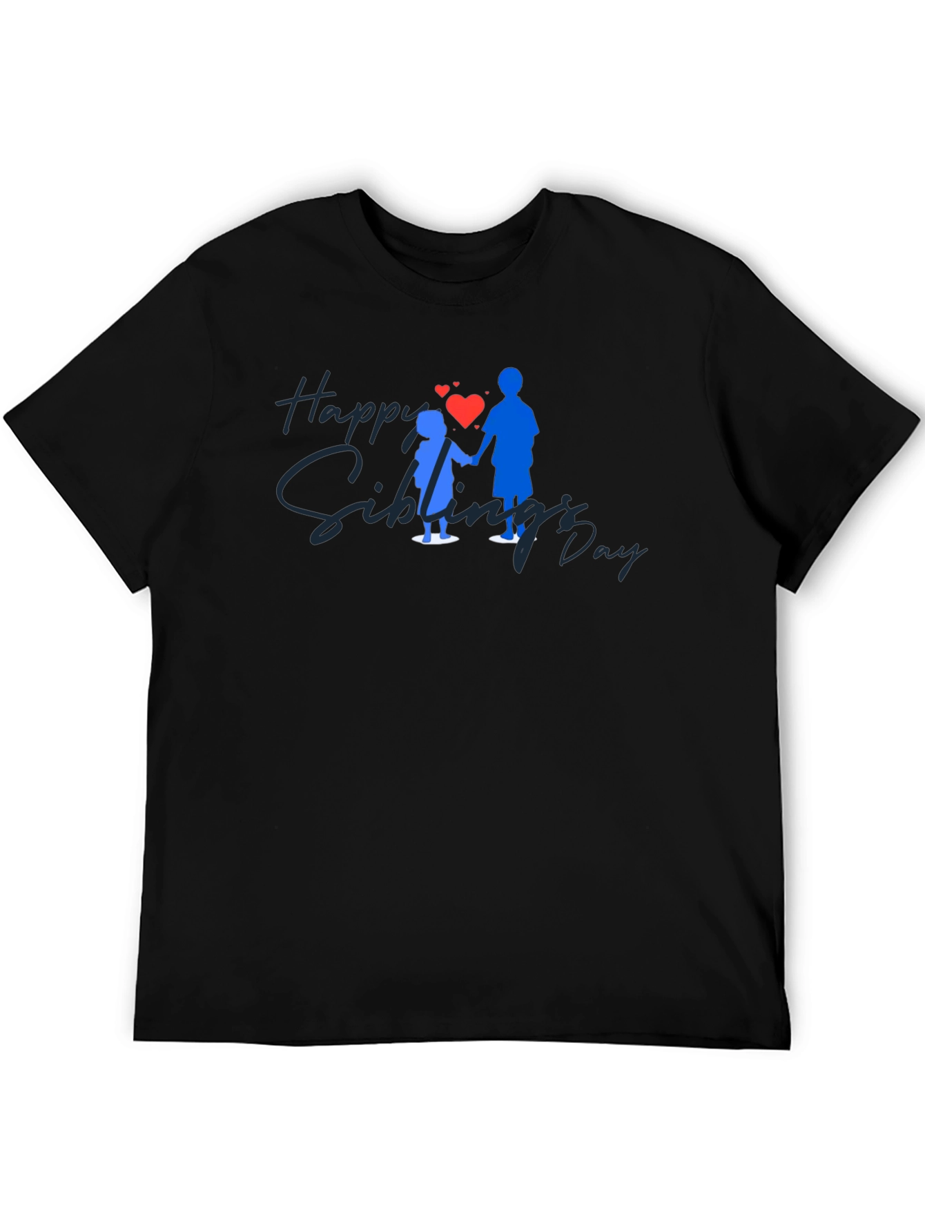 Happy Siblings Day Black T-Shirt