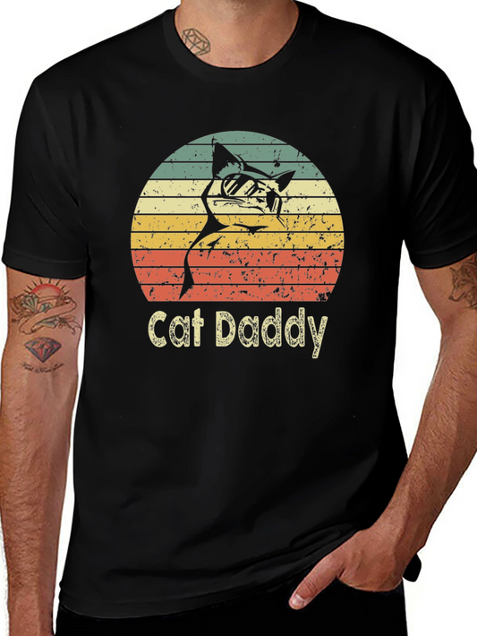 Cat Daddy Retro Graphic T-Shirt - Funny Cat Lover Gift