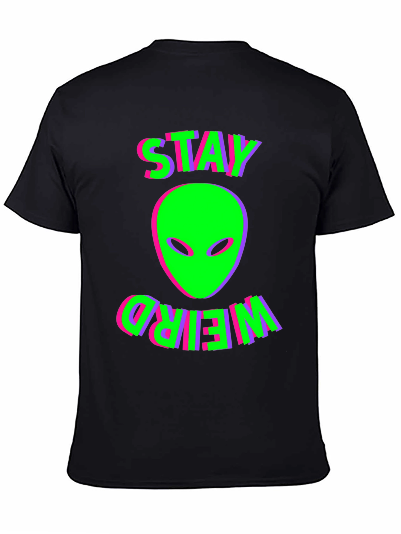 Stay Weird Alien Graphic Tee - Black