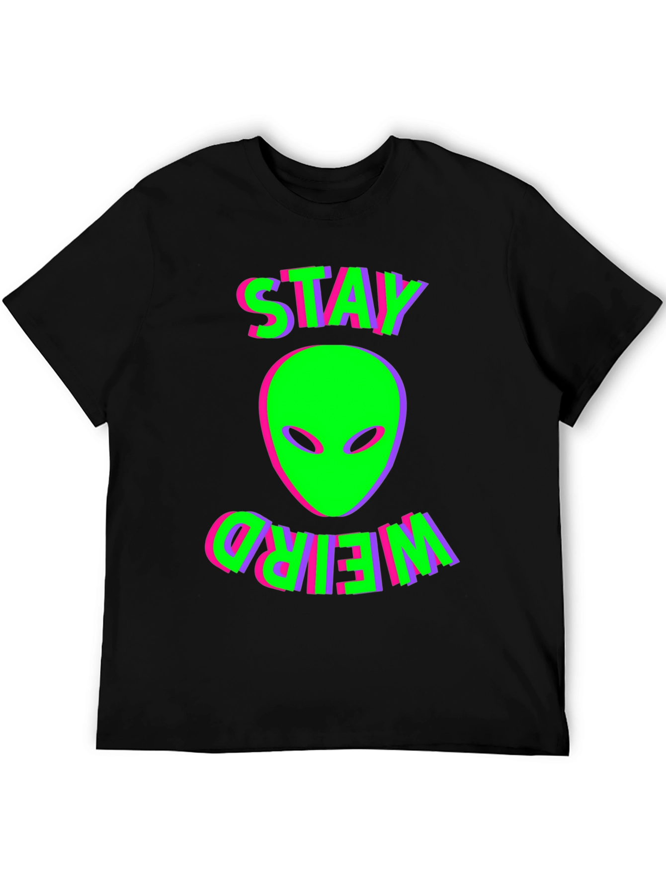 Stay Weird Alien Graphic Tee - Black