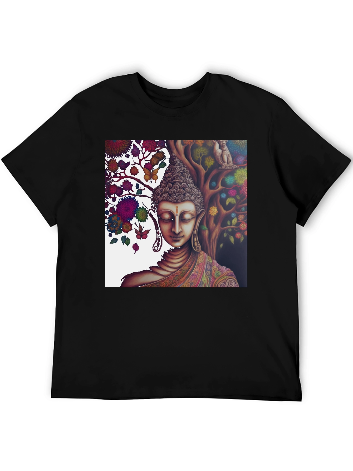 Buddha Under Tree of Life Graphic Tee