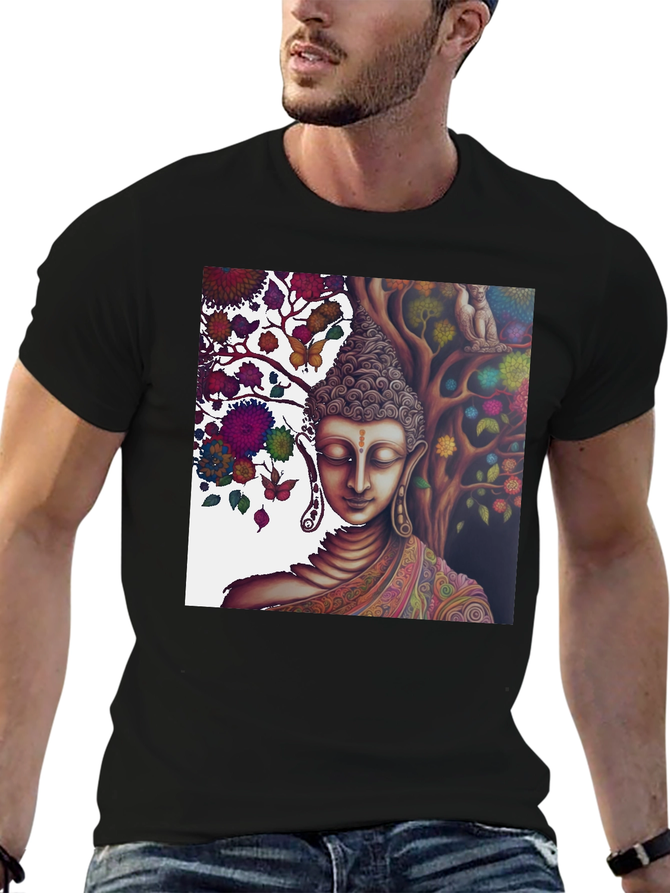 Buddha Under Tree of Life Graphic Tee