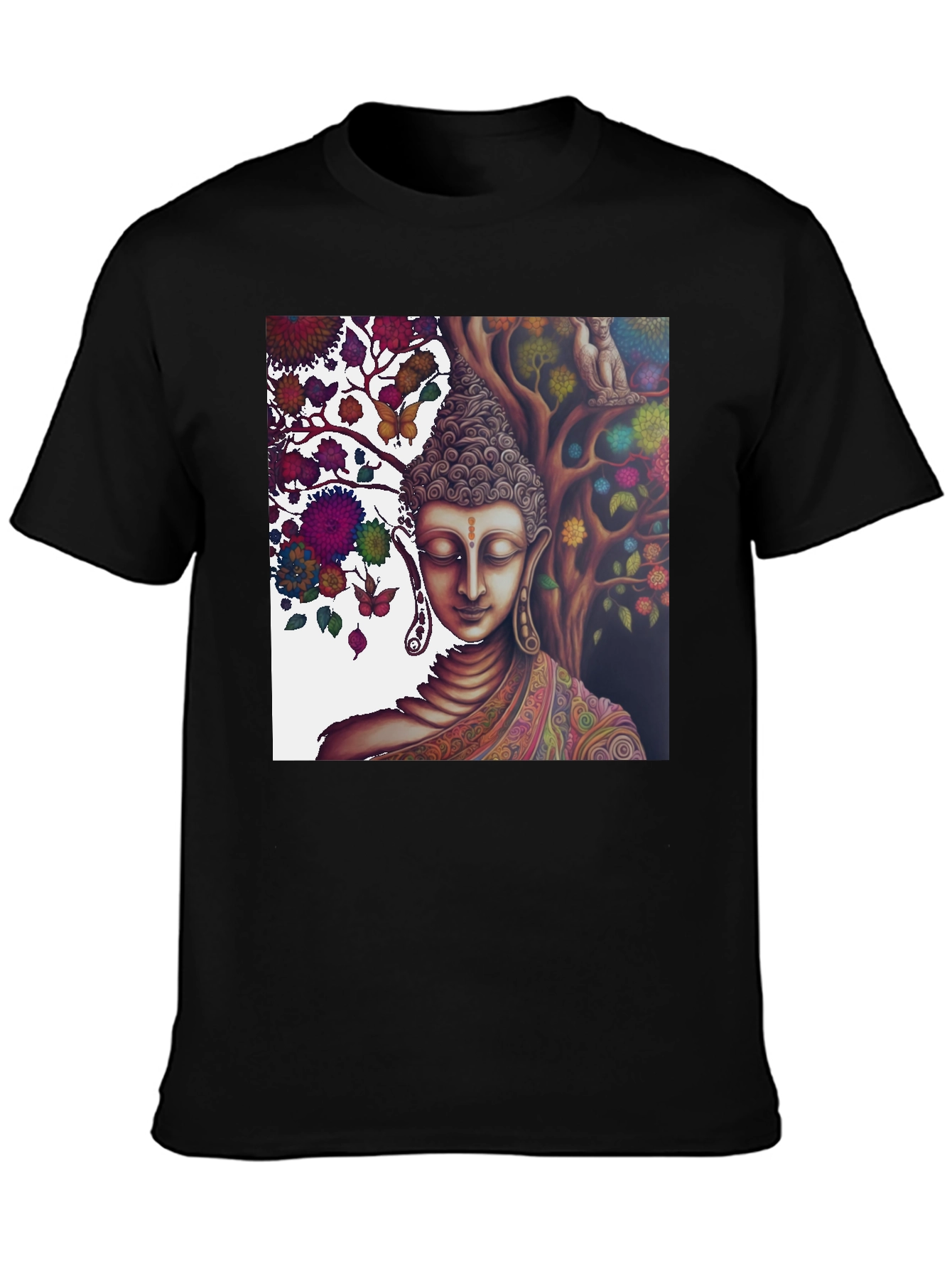Buddha Under Tree of Life Graphic Tee