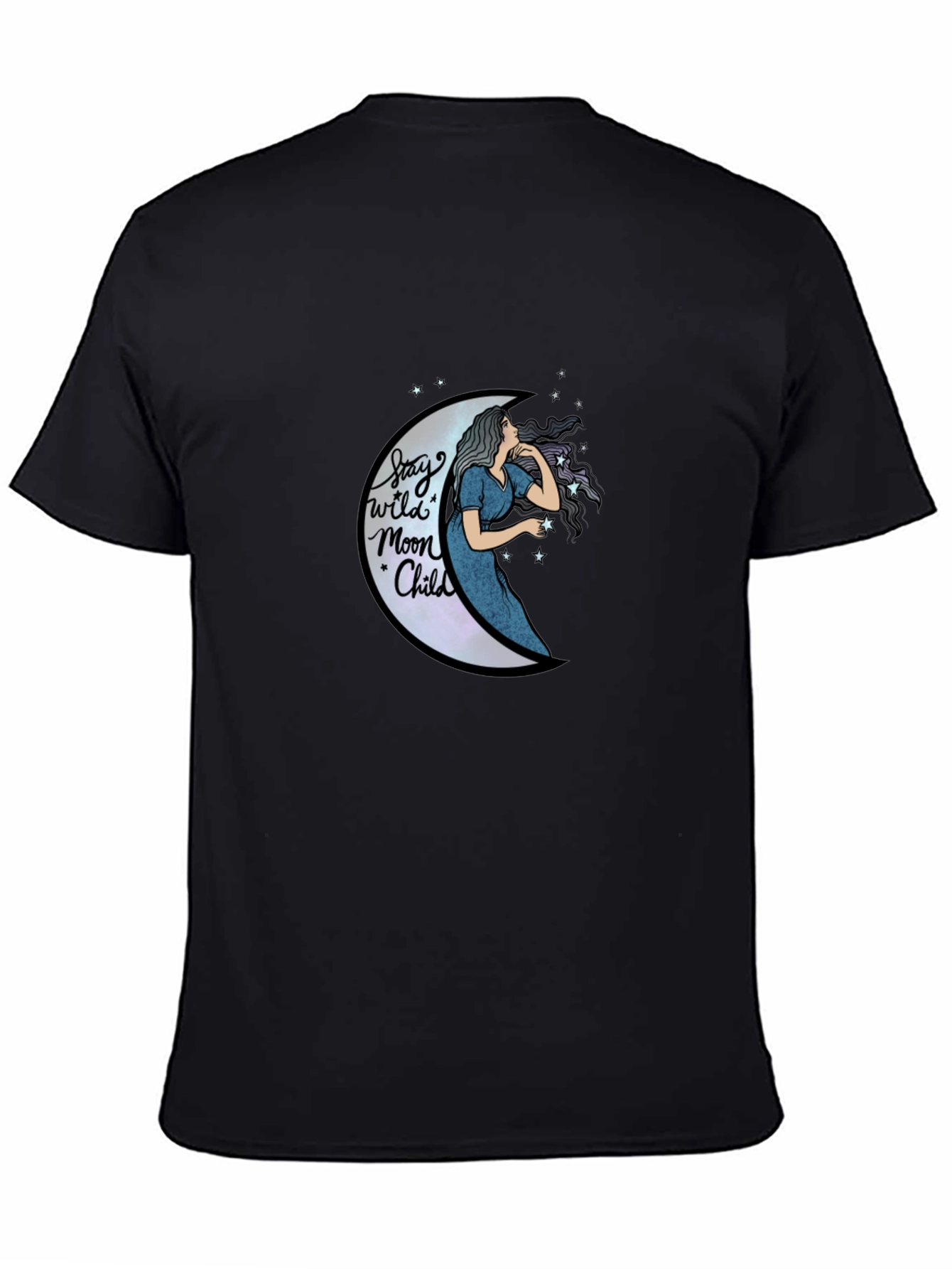 Stay Wild Moon Child Black Graphic Tee