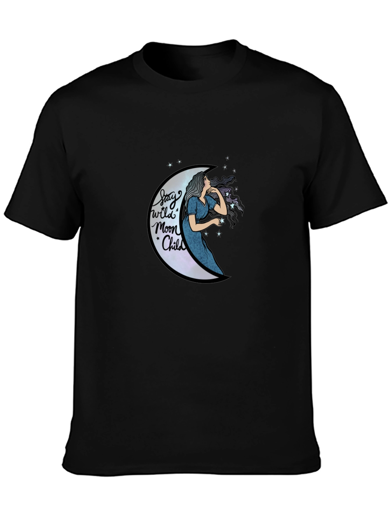 Stay Wild Moon Child Black Graphic Tee