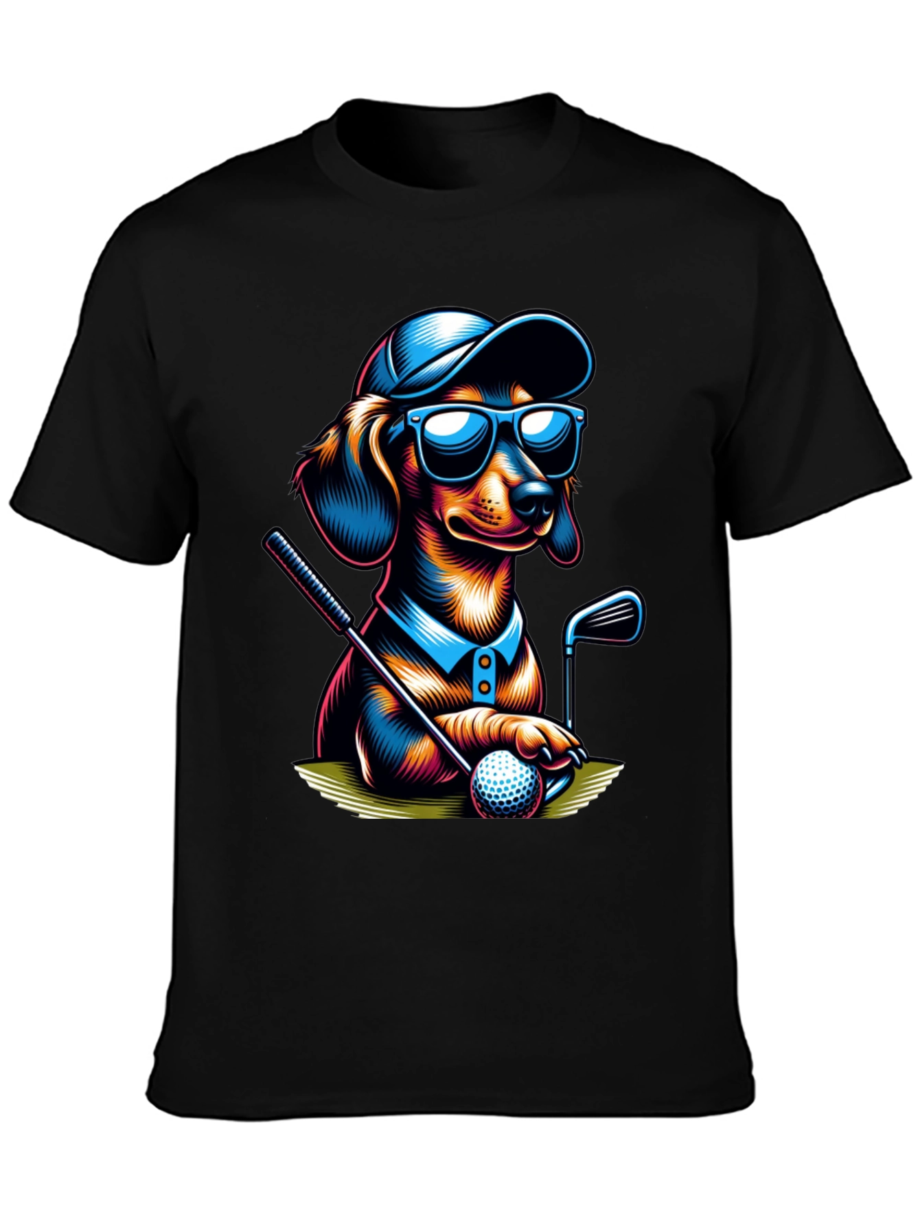 Golf Dachshund T-Shirt - Cool Dog Tee