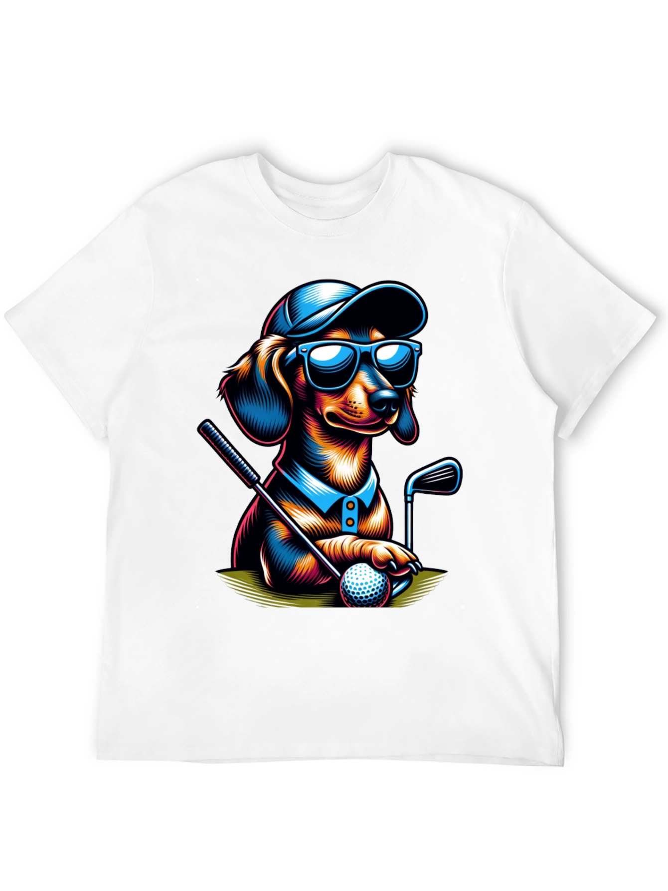 Golf Dachshund T-Shirt - Cool Dog Tee