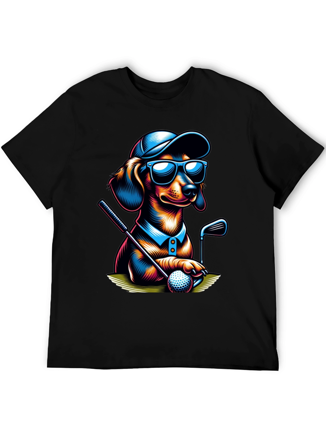Golf Dachshund T-Shirt - Cool Dog Tee