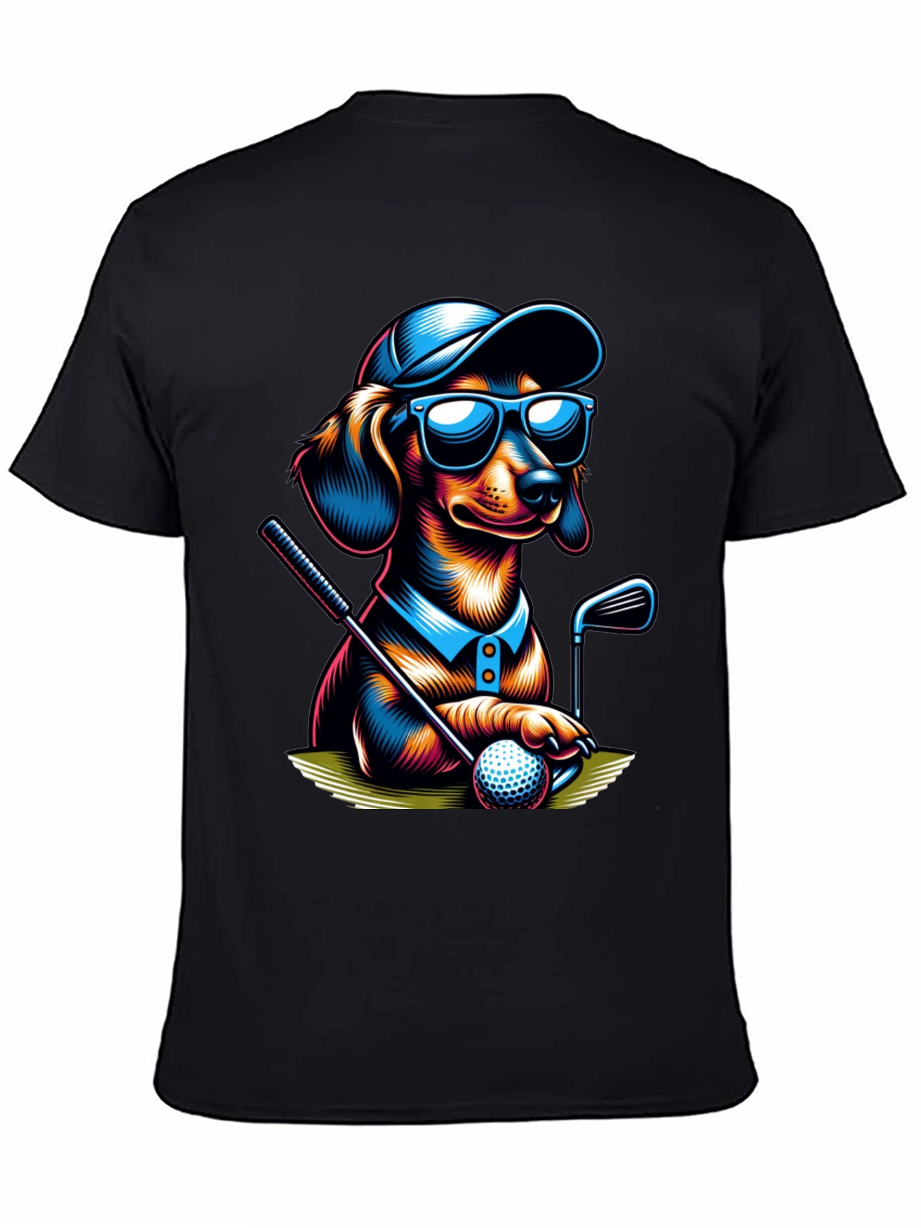 Golf Dachshund T-Shirt - Cool Dog Tee