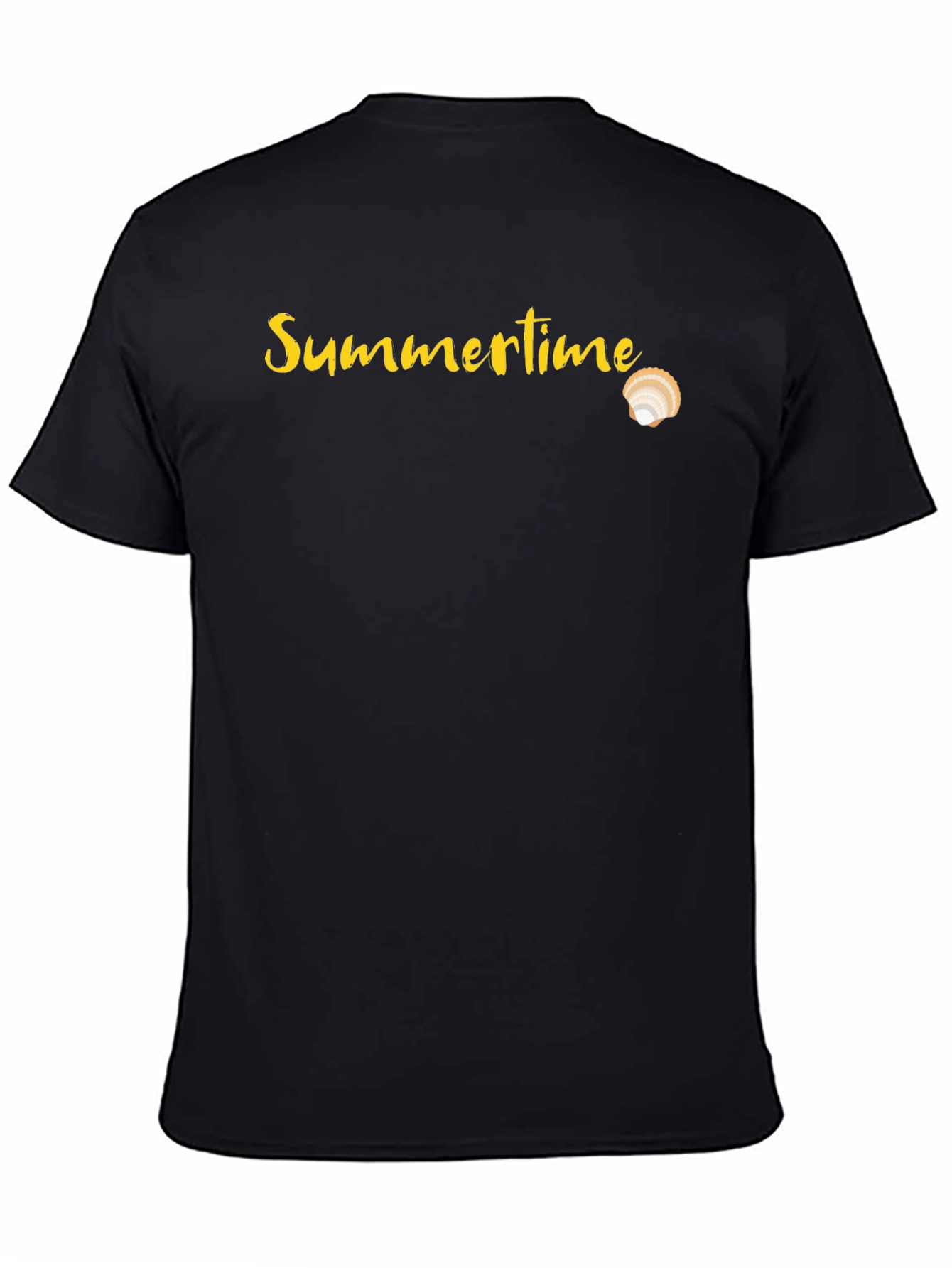 Summertime Shell Graphic Tee - Casual Black T-Shirt