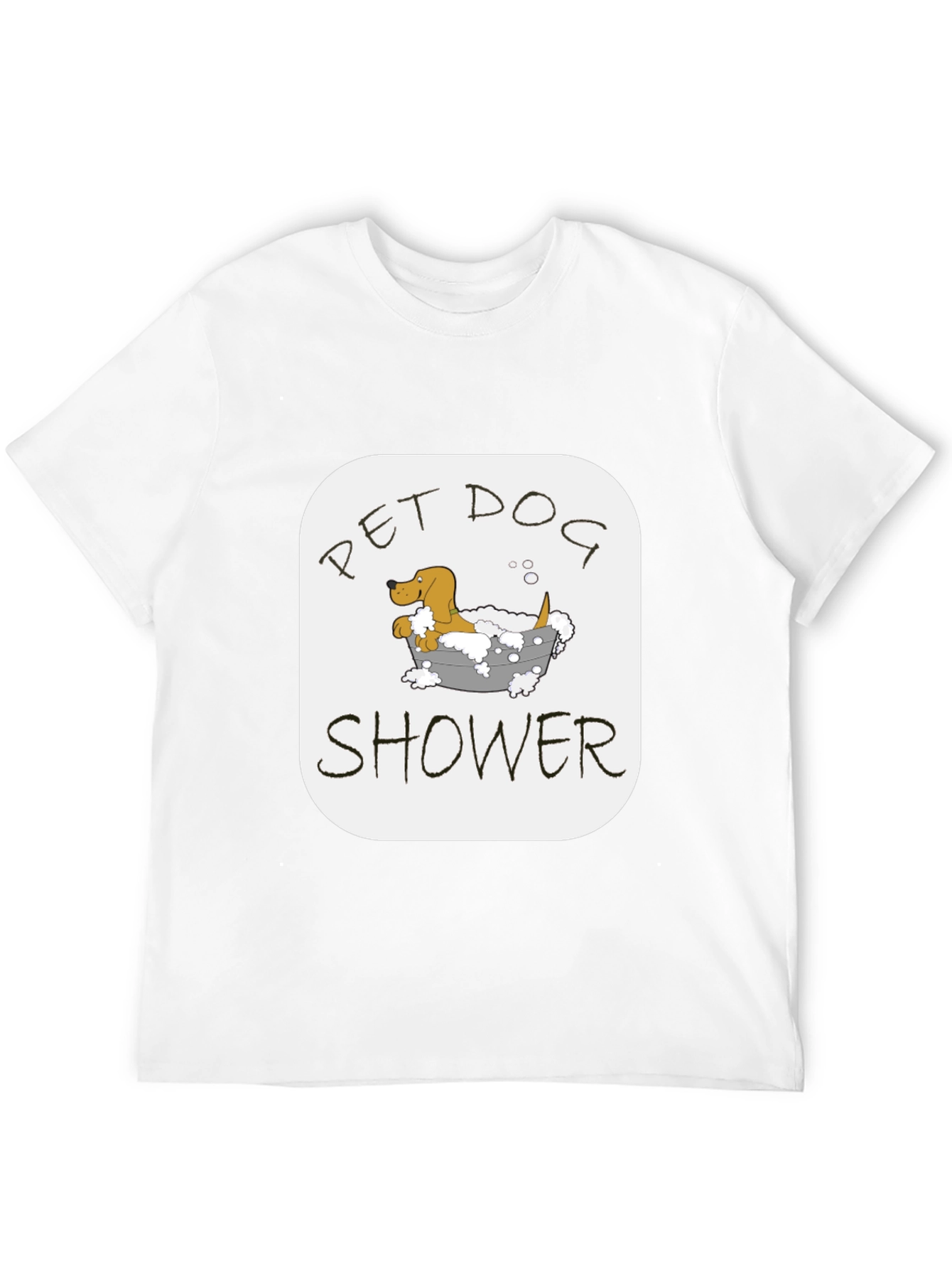 Pet Dog Shower T-Shirt - Cute Dog Cartoon Tee