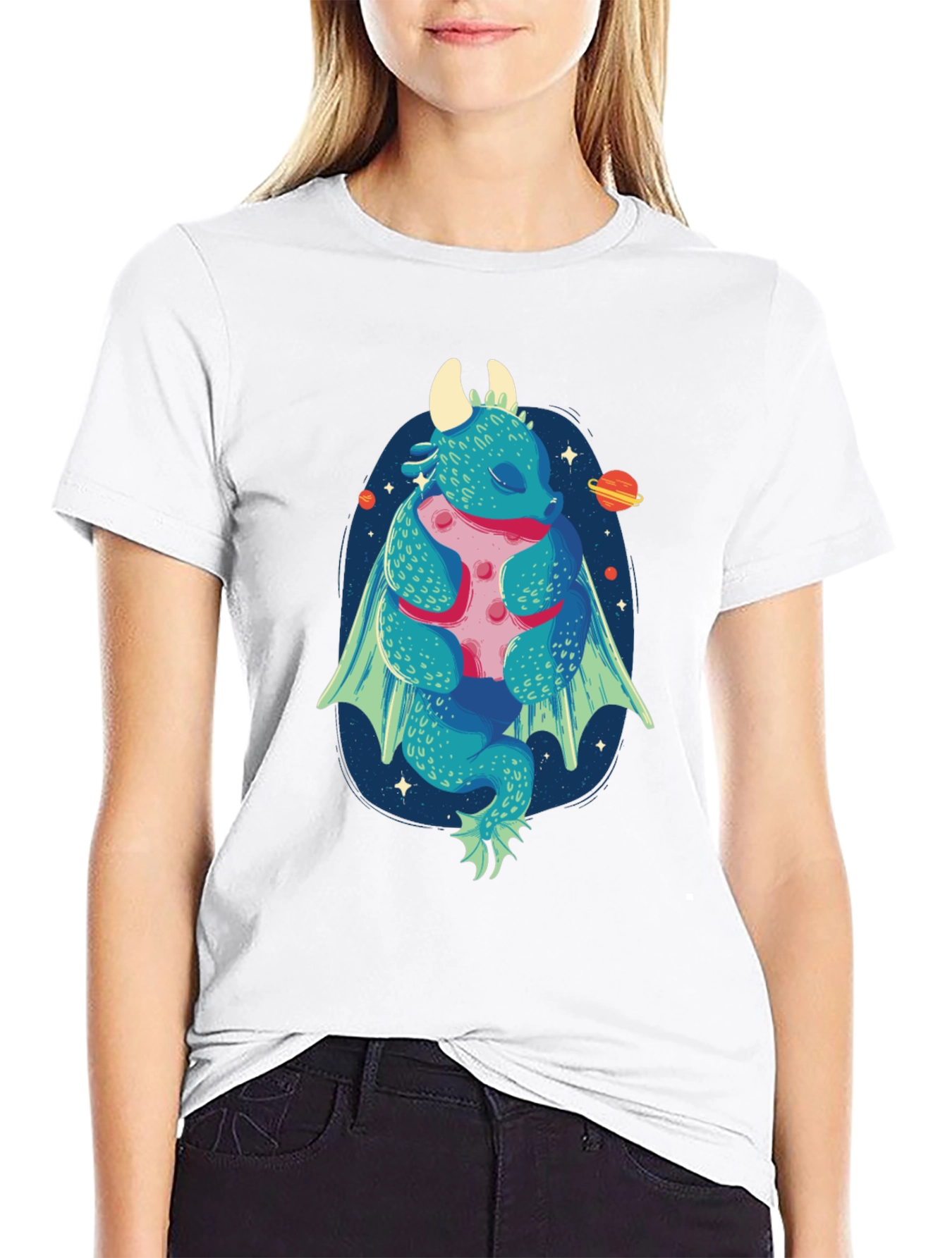 Dragon Hugging Moon Graphic Tee