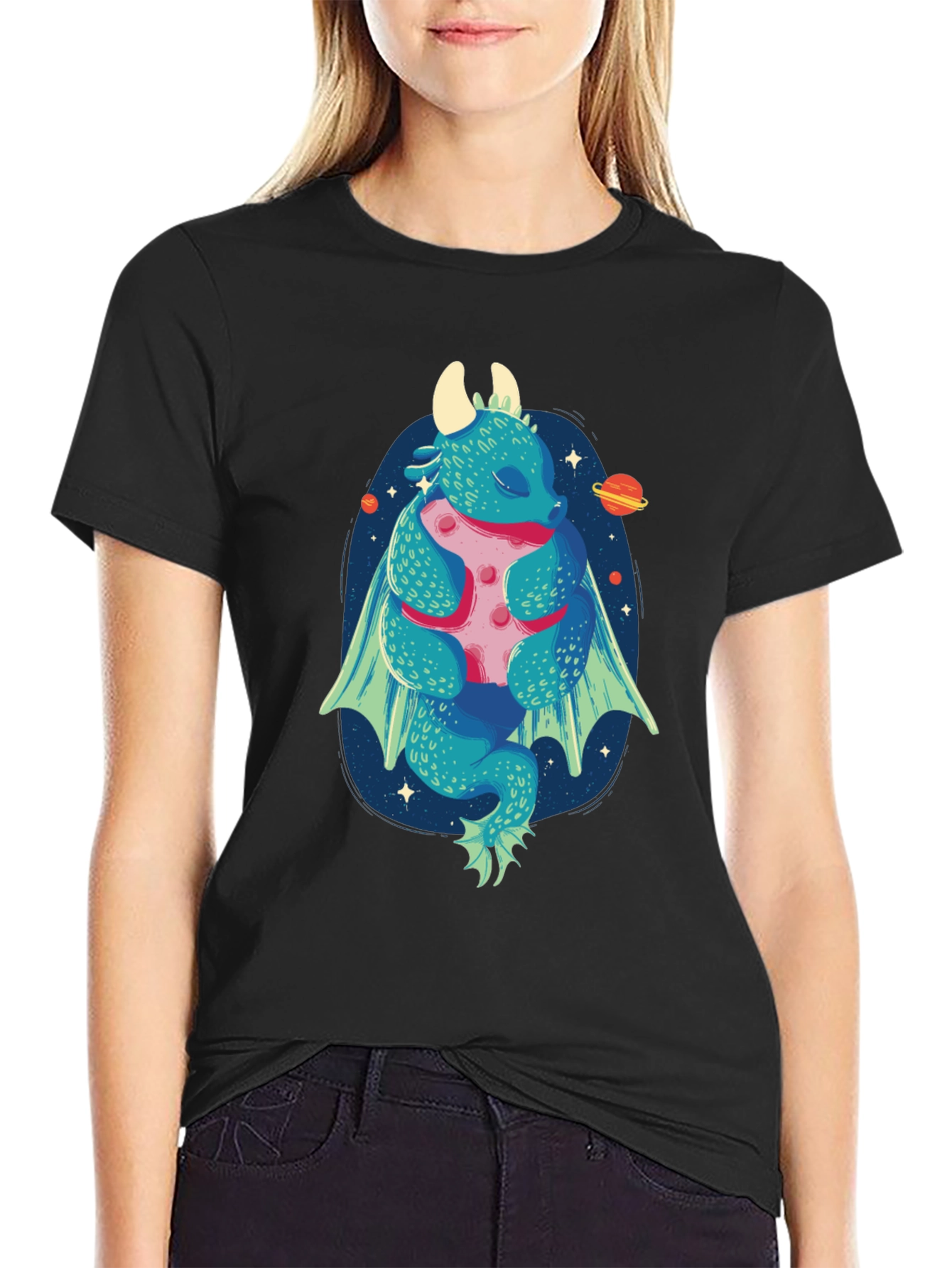 Dragon Hugging Moon Graphic Tee