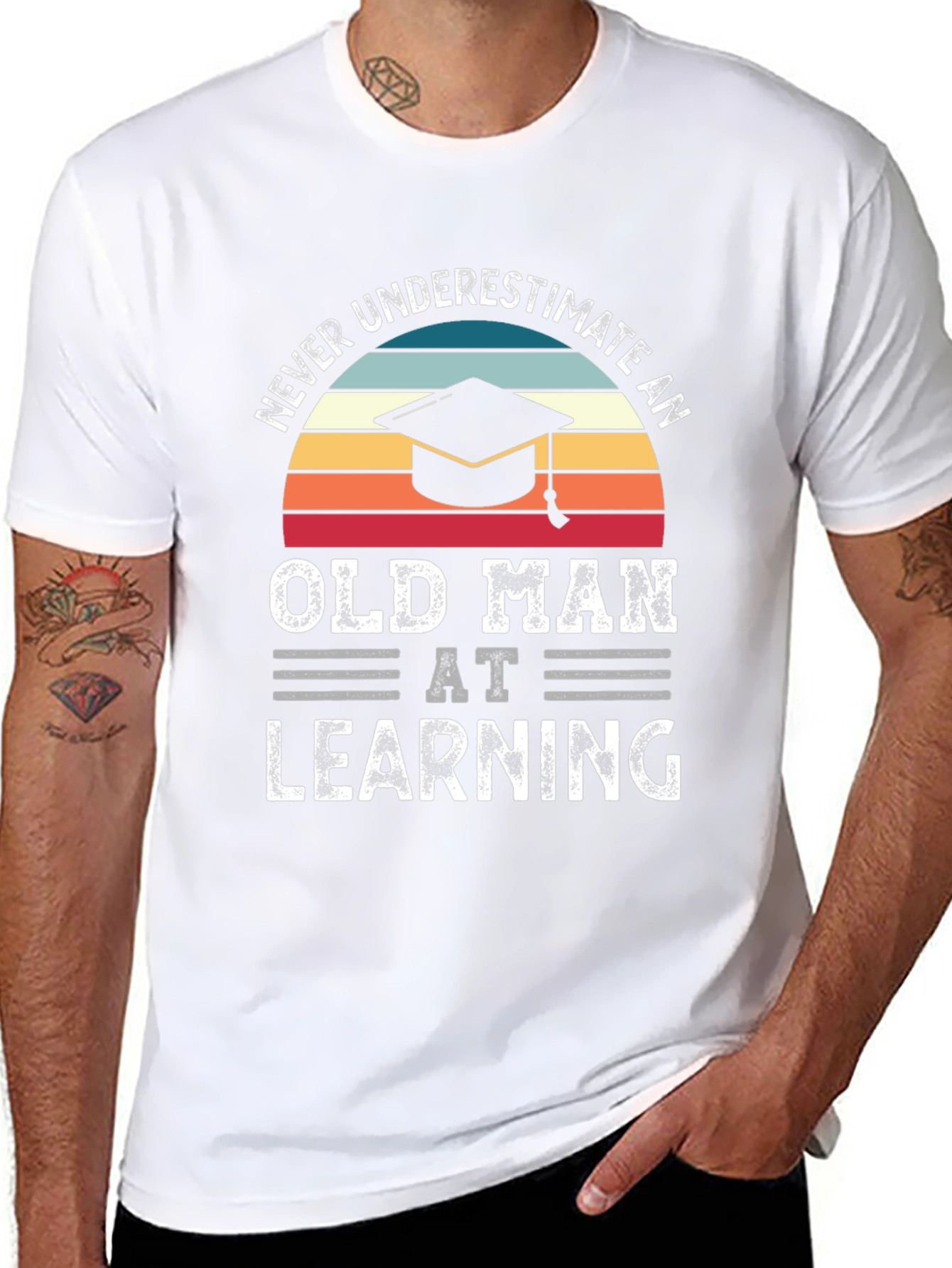 Never Underestimate An Old Man At Learning T-Shirt