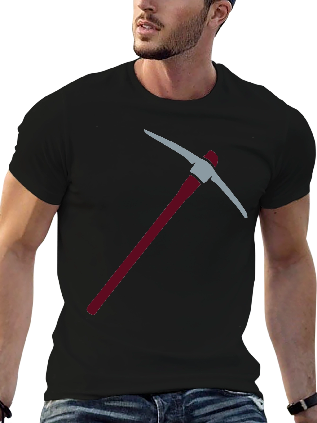 Pickaxe Graphic Tee - Black Crew Neck
