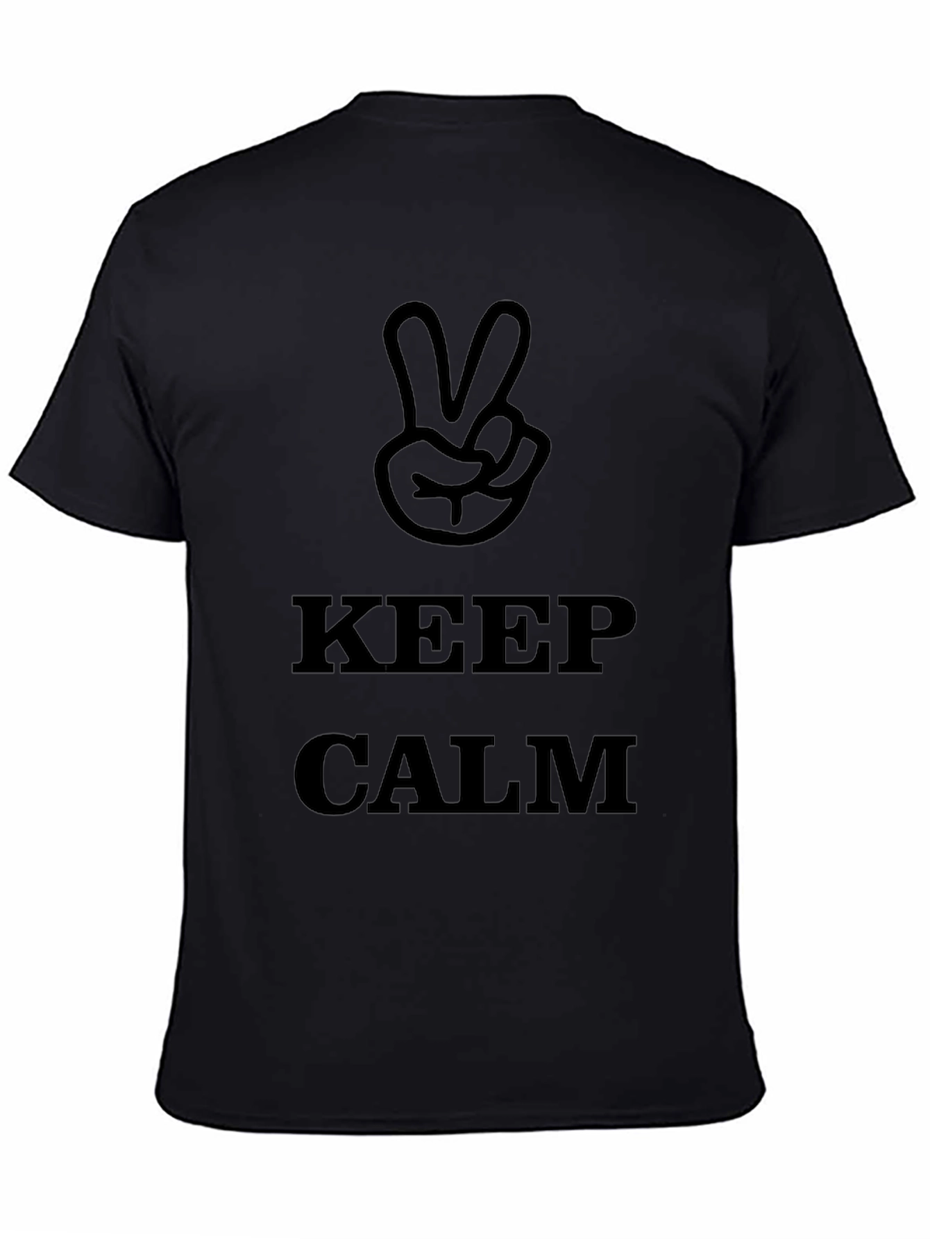 Keep Calm Peace Sign Black T-Shirt