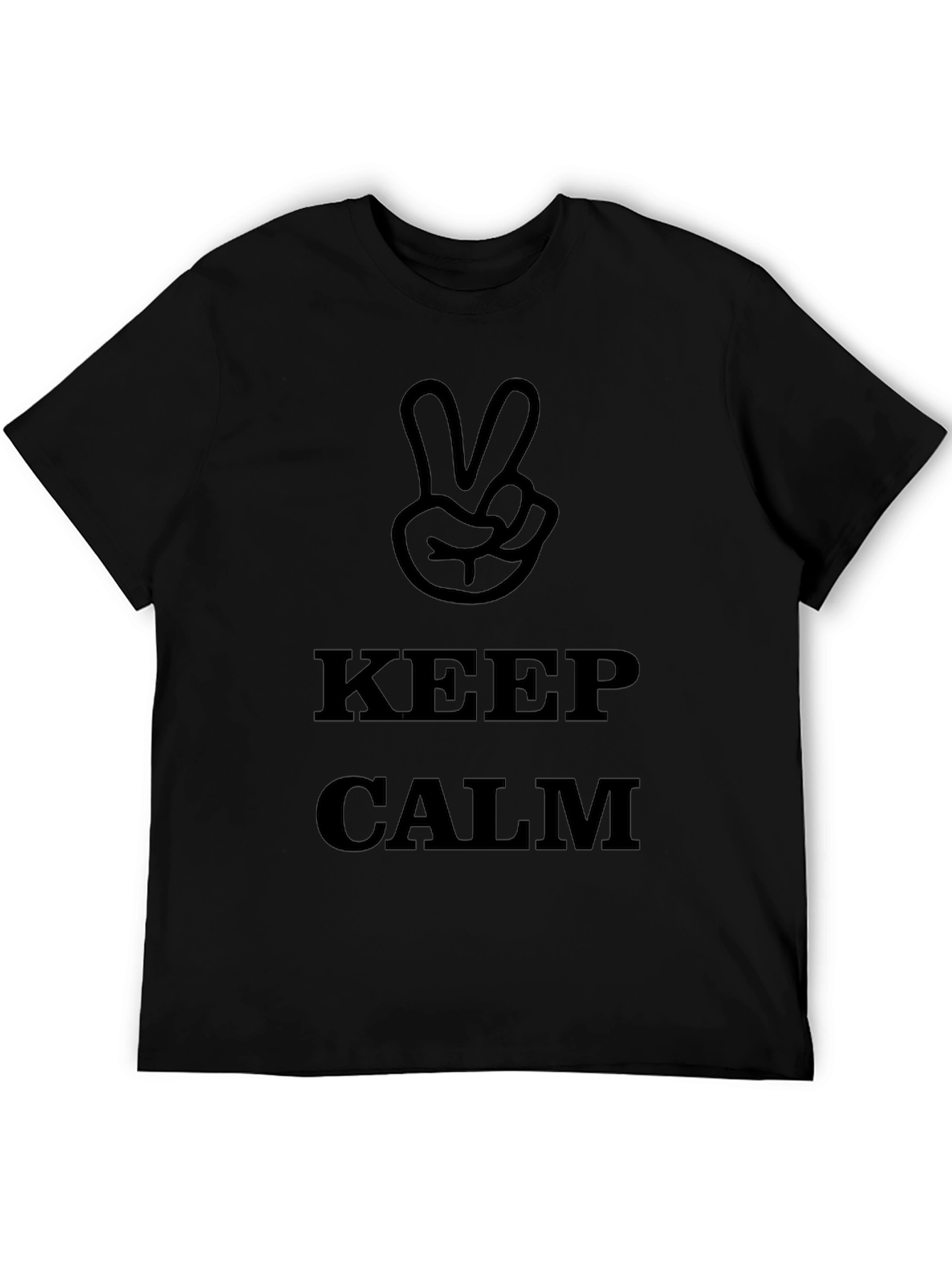 Keep Calm Peace Sign Black T-Shirt