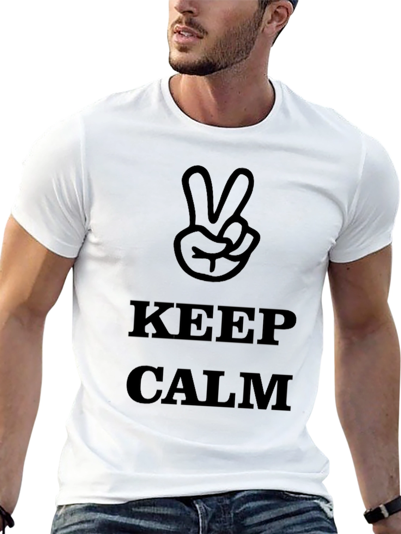 Keep Calm Peace Sign Black T-Shirt
