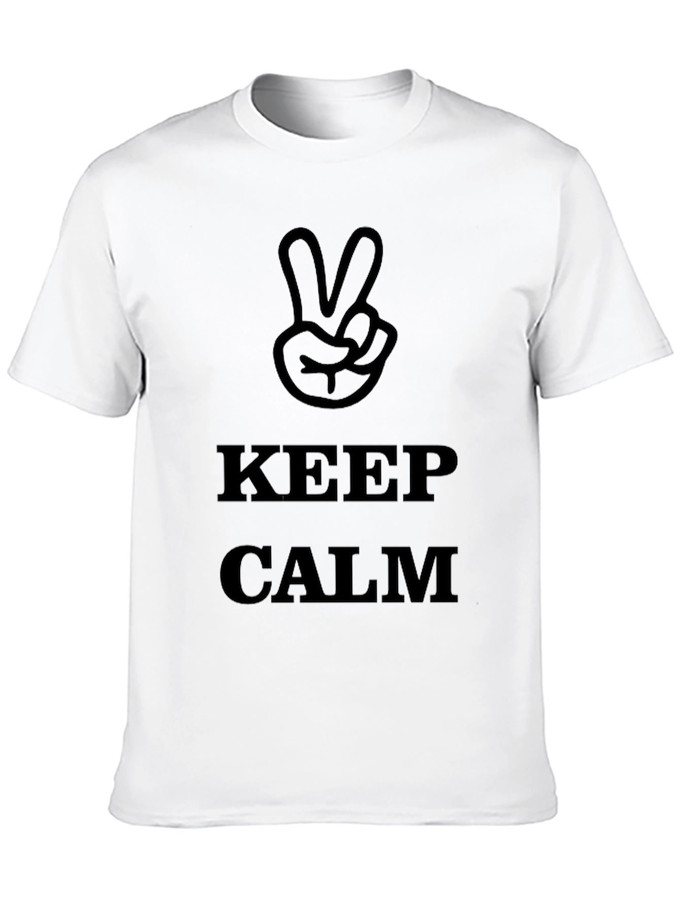 Keep Calm Peace Sign Black T-Shirt