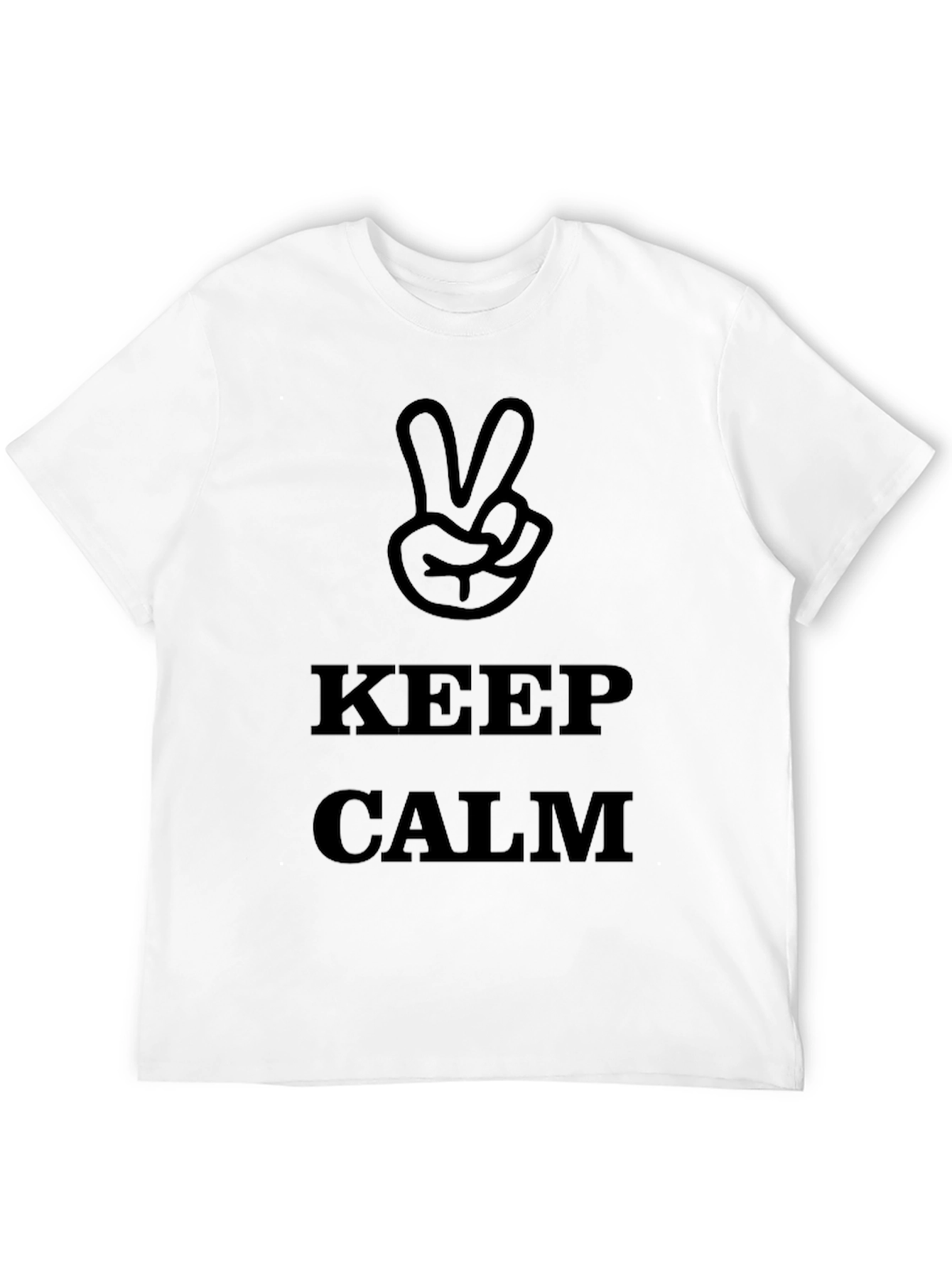 Keep Calm Peace Sign Black T-Shirt