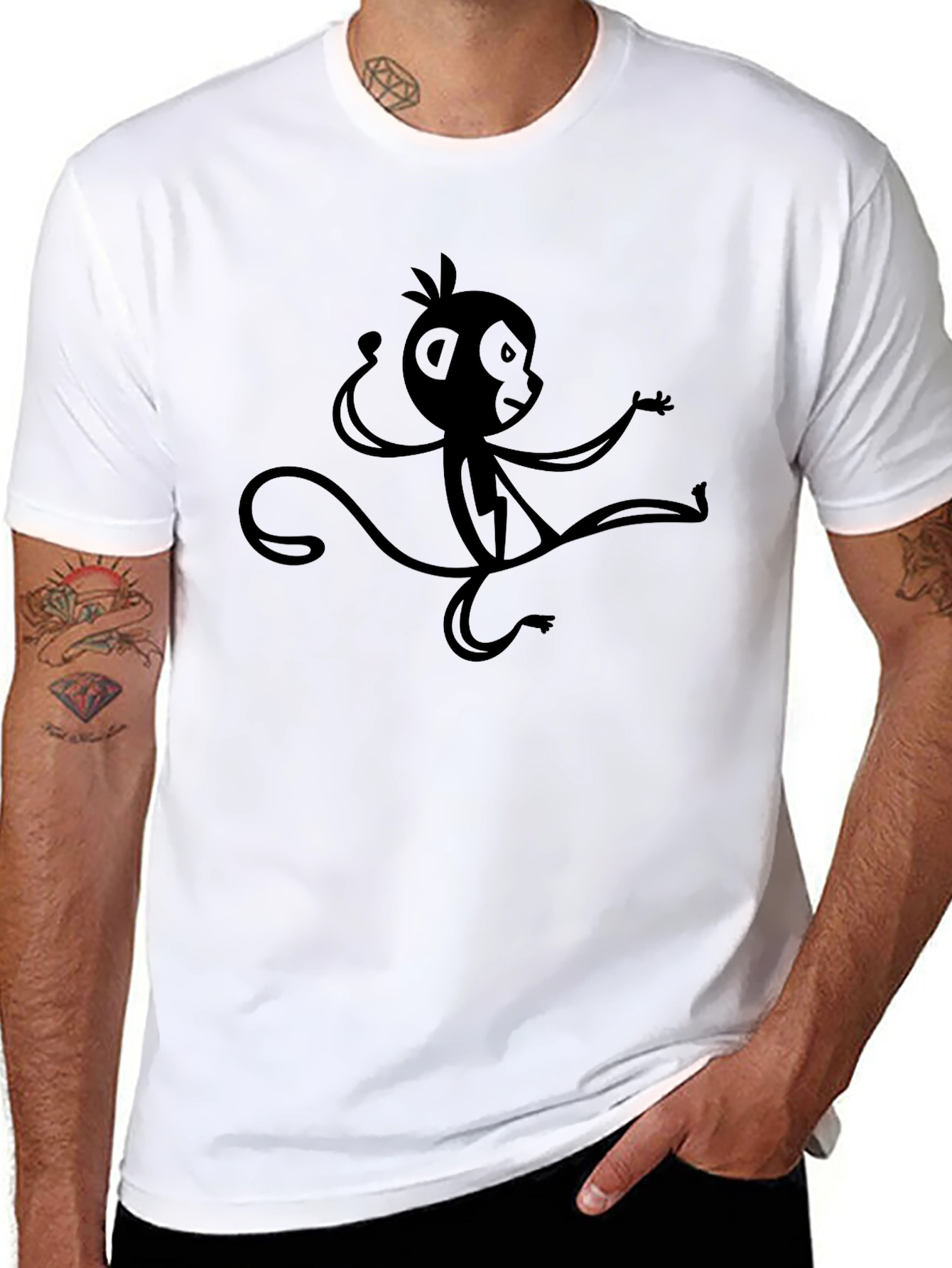 Monkey Graphic Black T-Shirt