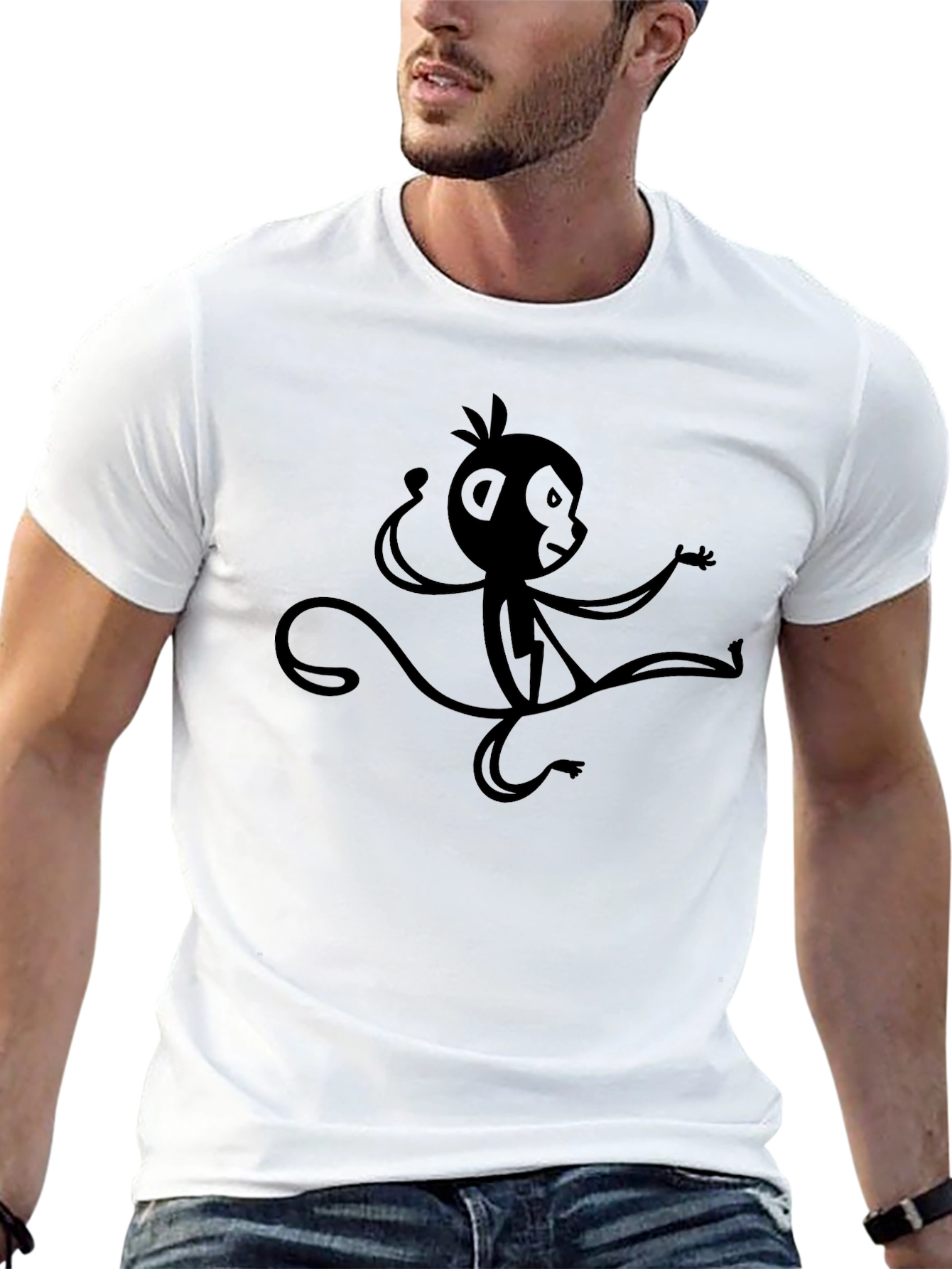 Monkey Graphic Black T-Shirt