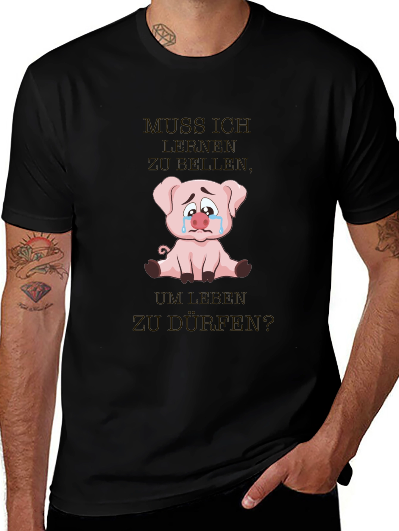 Sad Pig Graphic T-Shirt