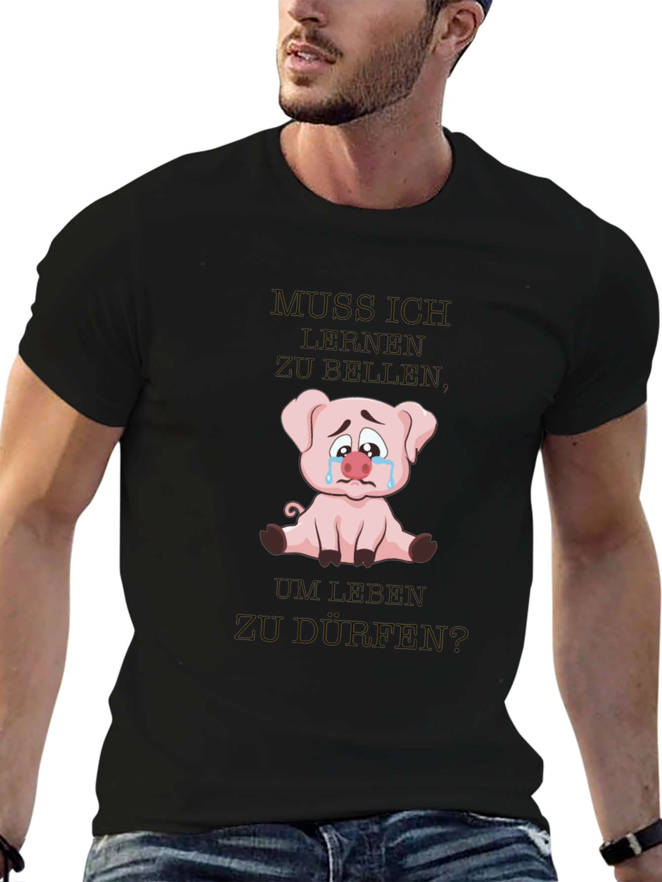 Sad Pig Graphic T-Shirt