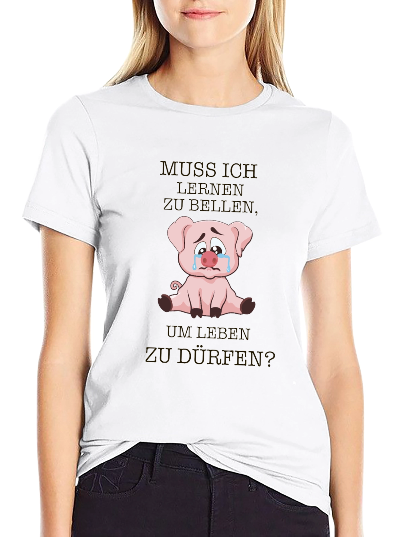 Sad Pig Graphic T-Shirt