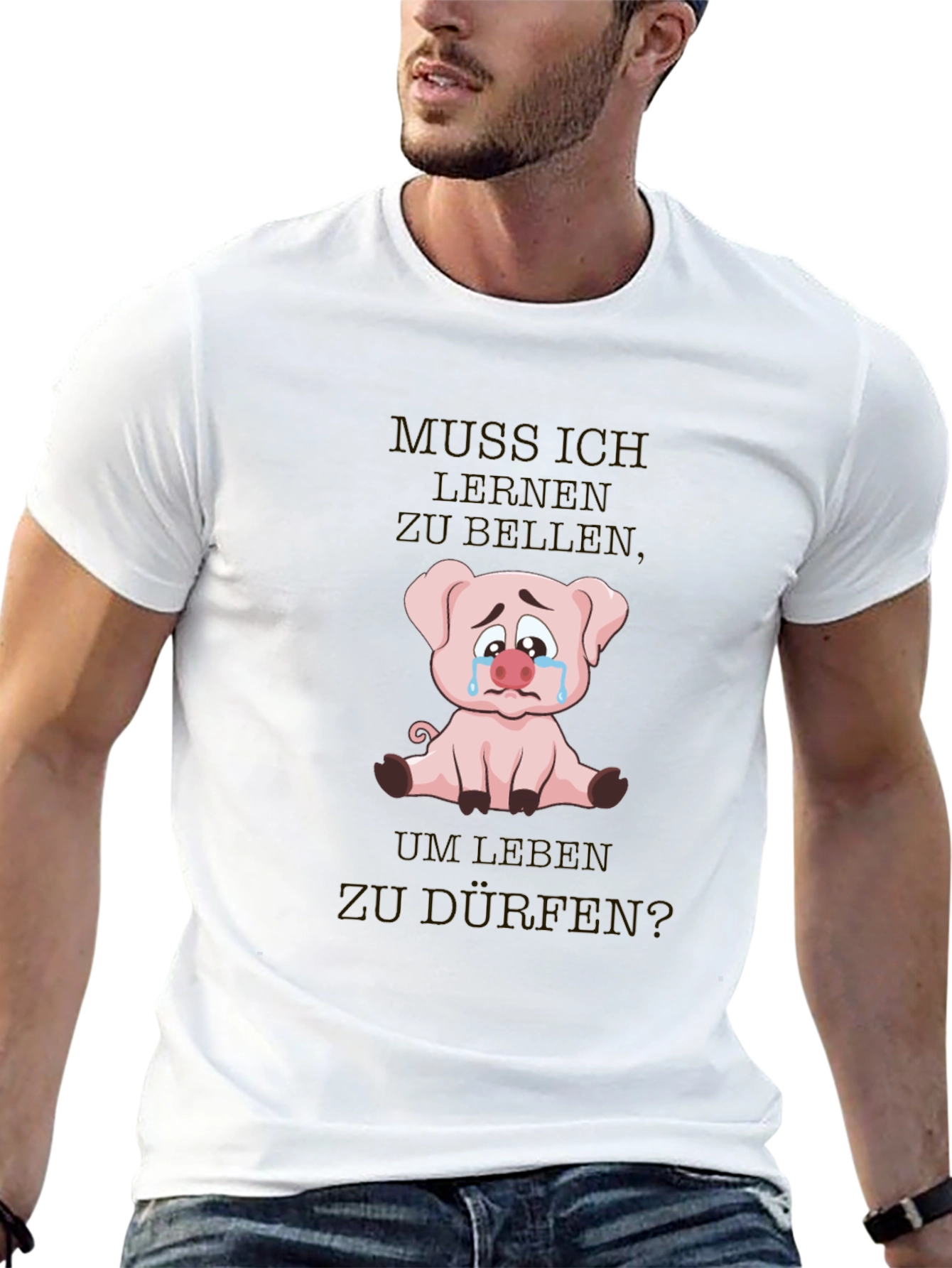 Sad Pig Graphic T-Shirt