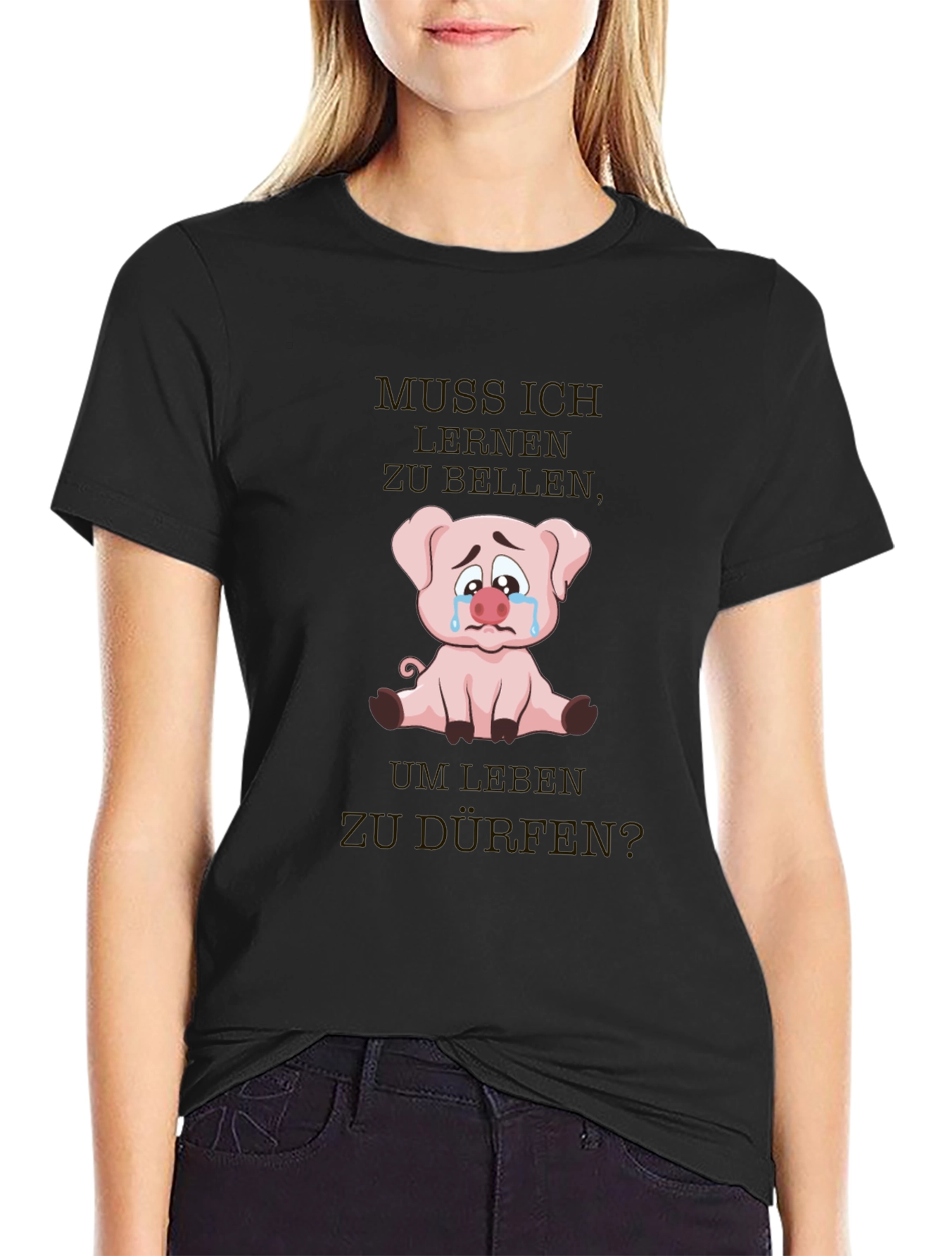 Sad Pig Graphic T-Shirt