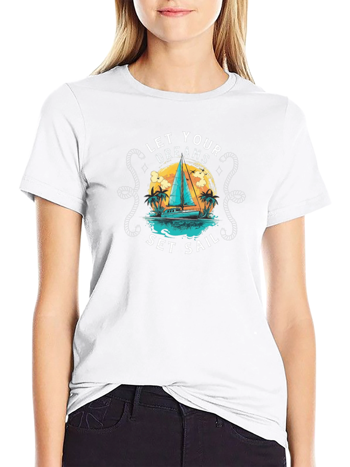 Let Your Dreams Set Sail T-Shirt - Black