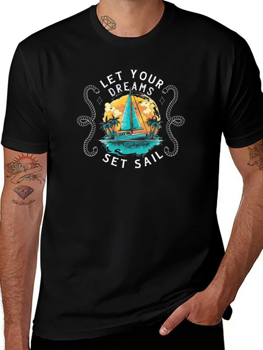 Let Your Dreams Set Sail T-Shirt - Black