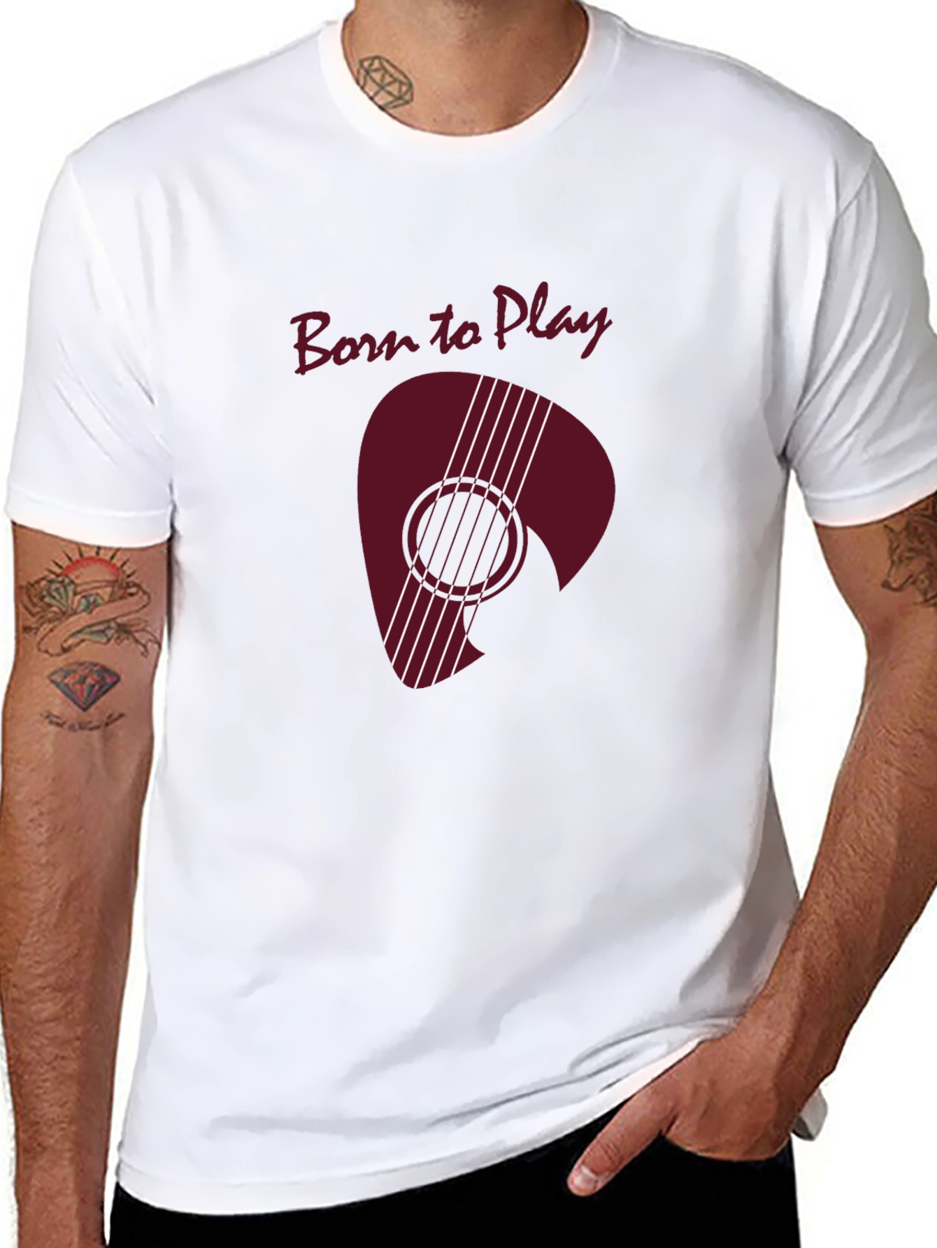 Born to Play Guitar Pick Graphic Tee