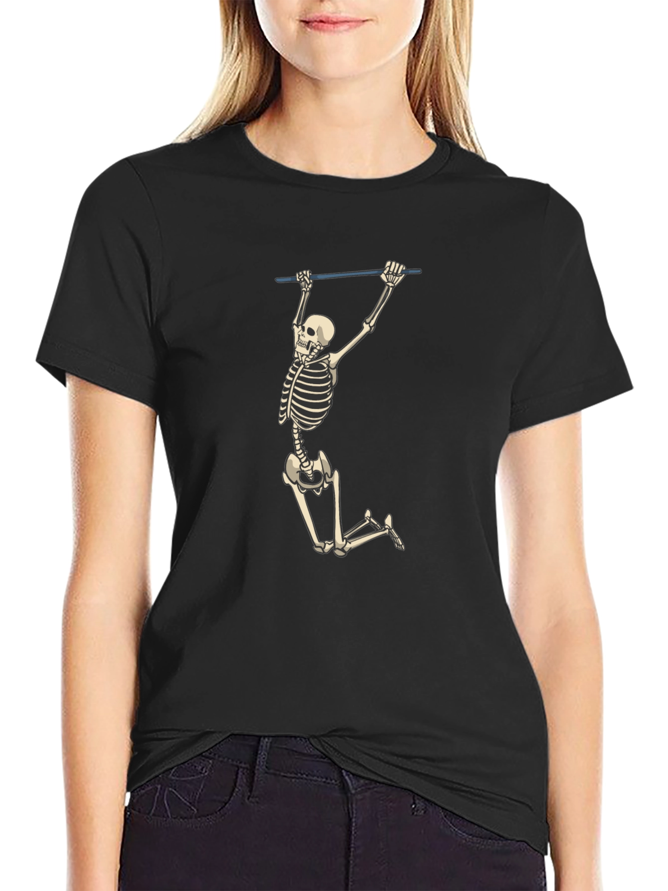 Skeleton Pull-Up Graphic Tee - Halloween Fun!
