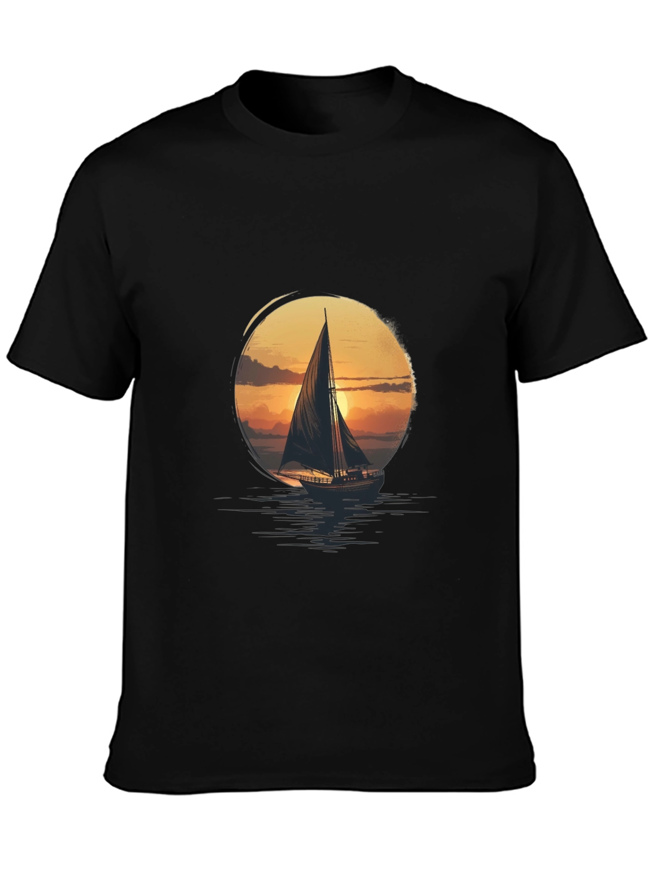 Sunset Sailboat Graphic Tee - Stylish Comfort