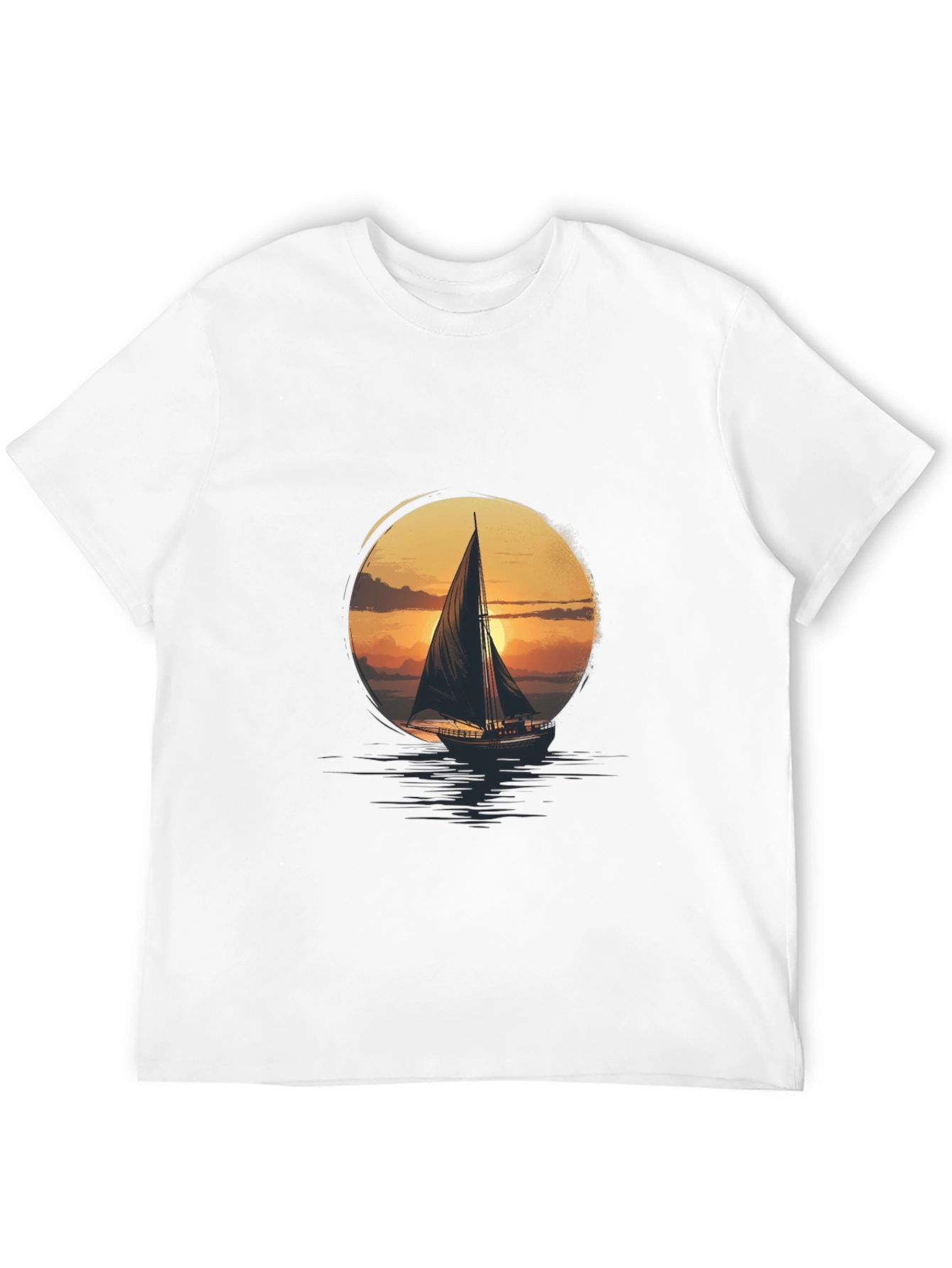 Sunset Sailboat Graphic Tee - Stylish Comfort