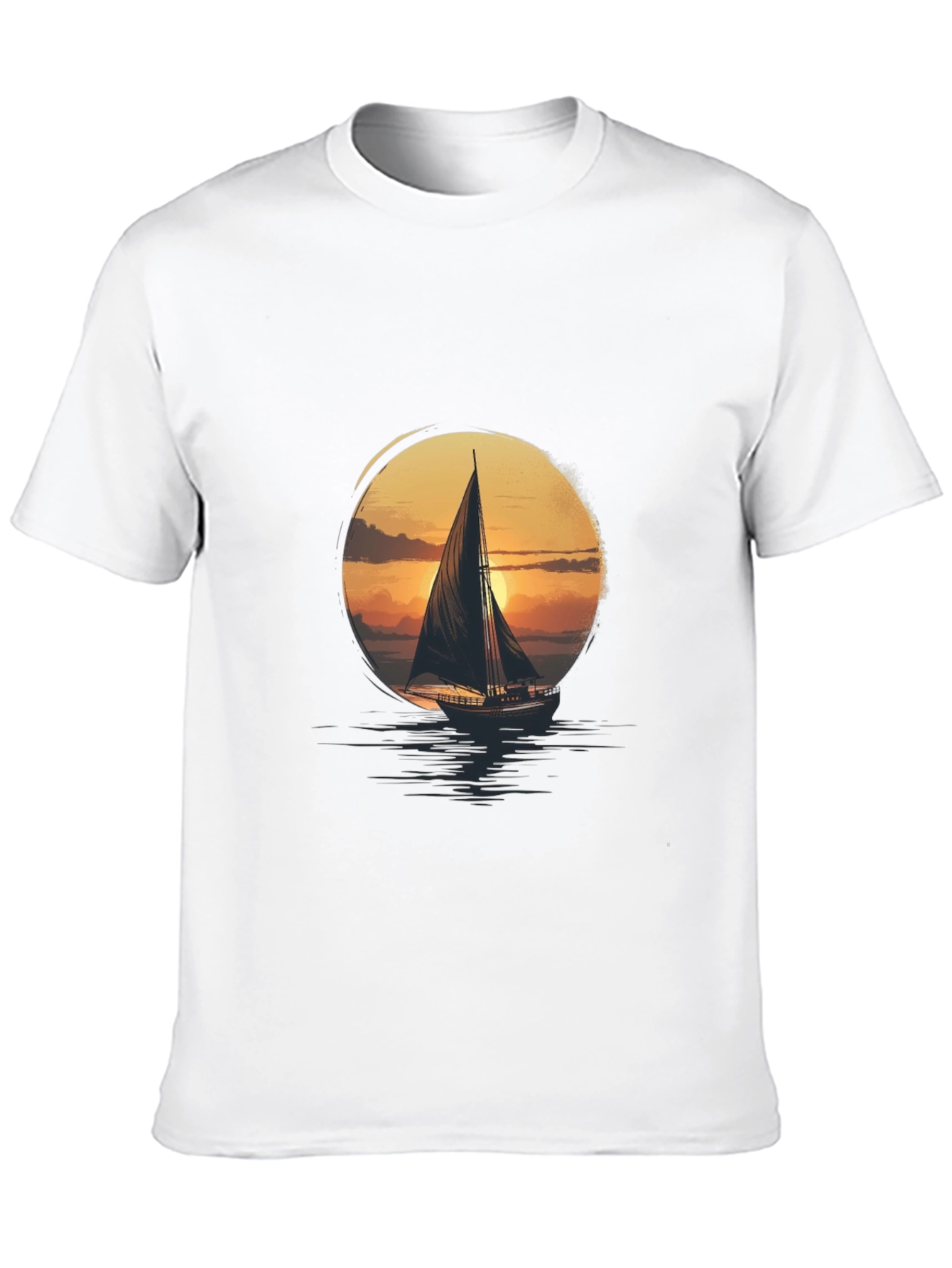 Sunset Sailboat Graphic Tee - Stylish Comfort