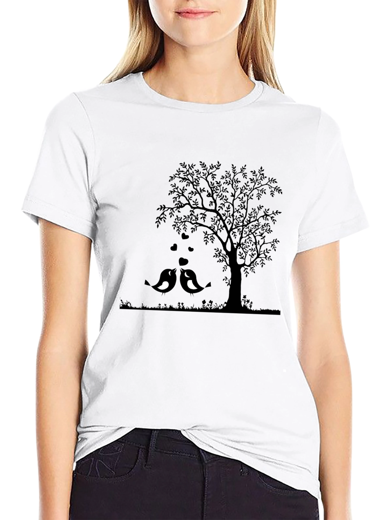 Love Birds Under Tree Graphic Tee