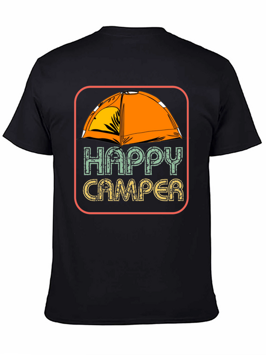 Happy Camper Graphic Tee Camping Tent T-Shirt