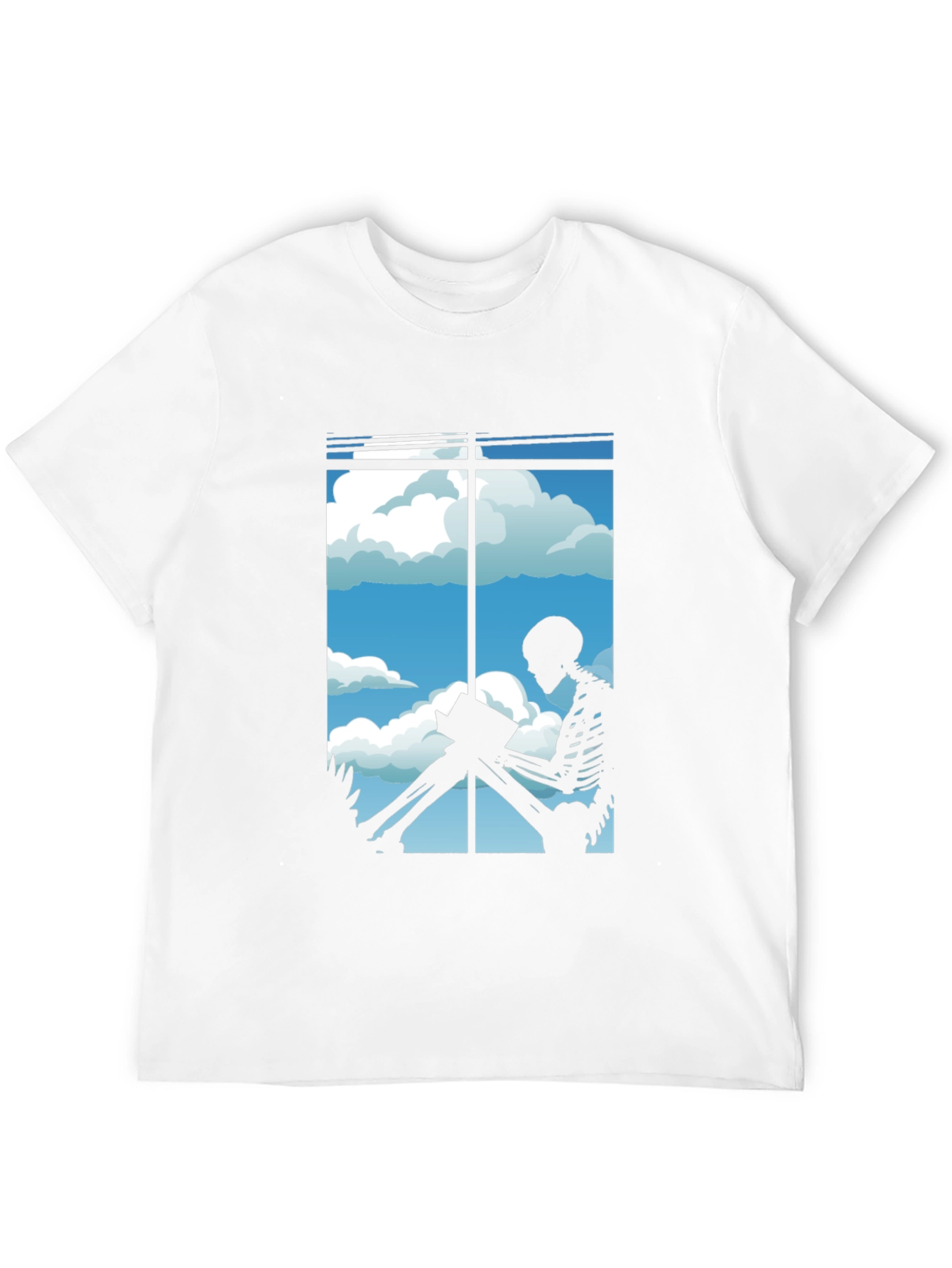 Skeleton Reader Black Tee - Window View