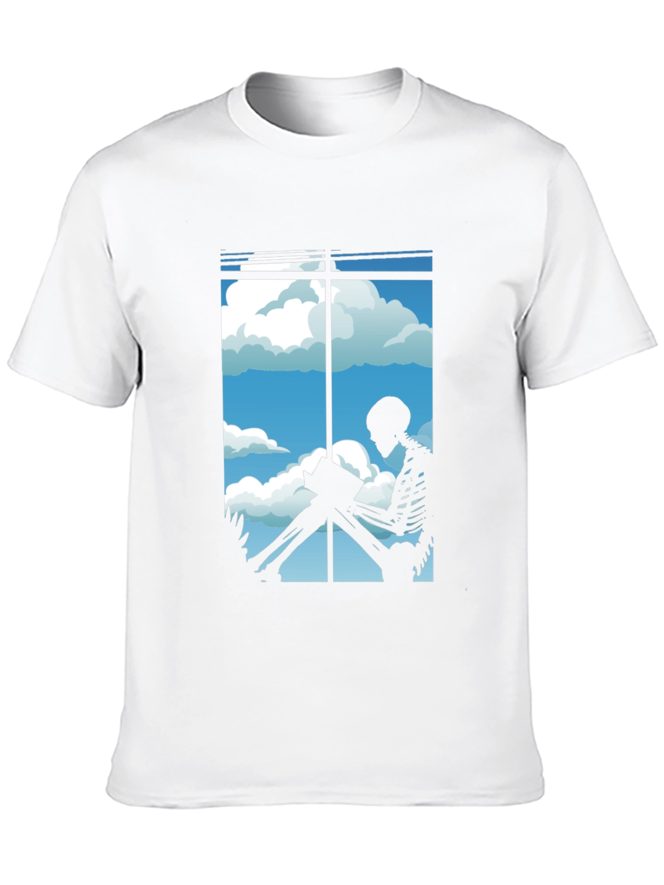 Skeleton Reader Black Tee - Window View