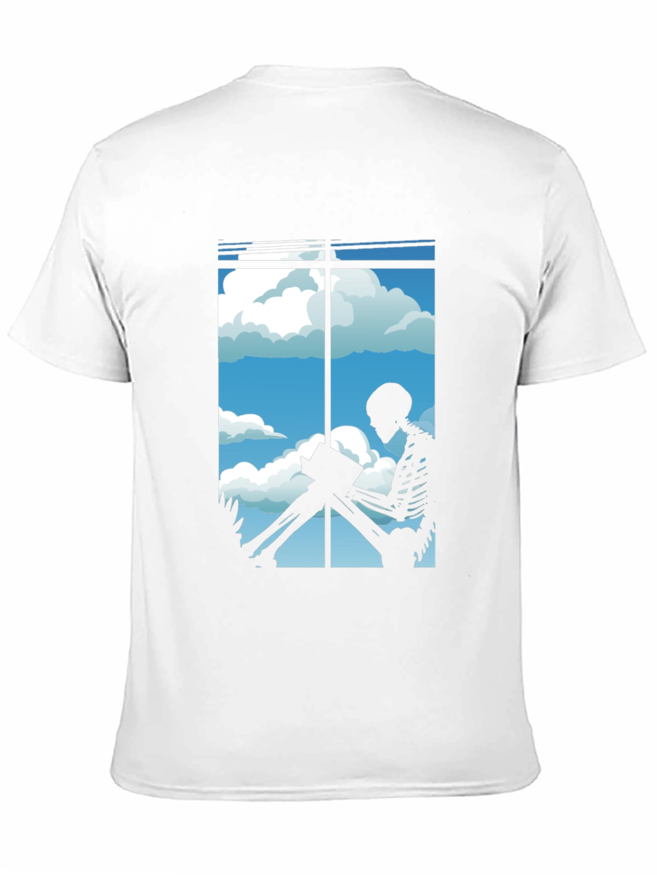 Skeleton Reader Black Tee - Window View