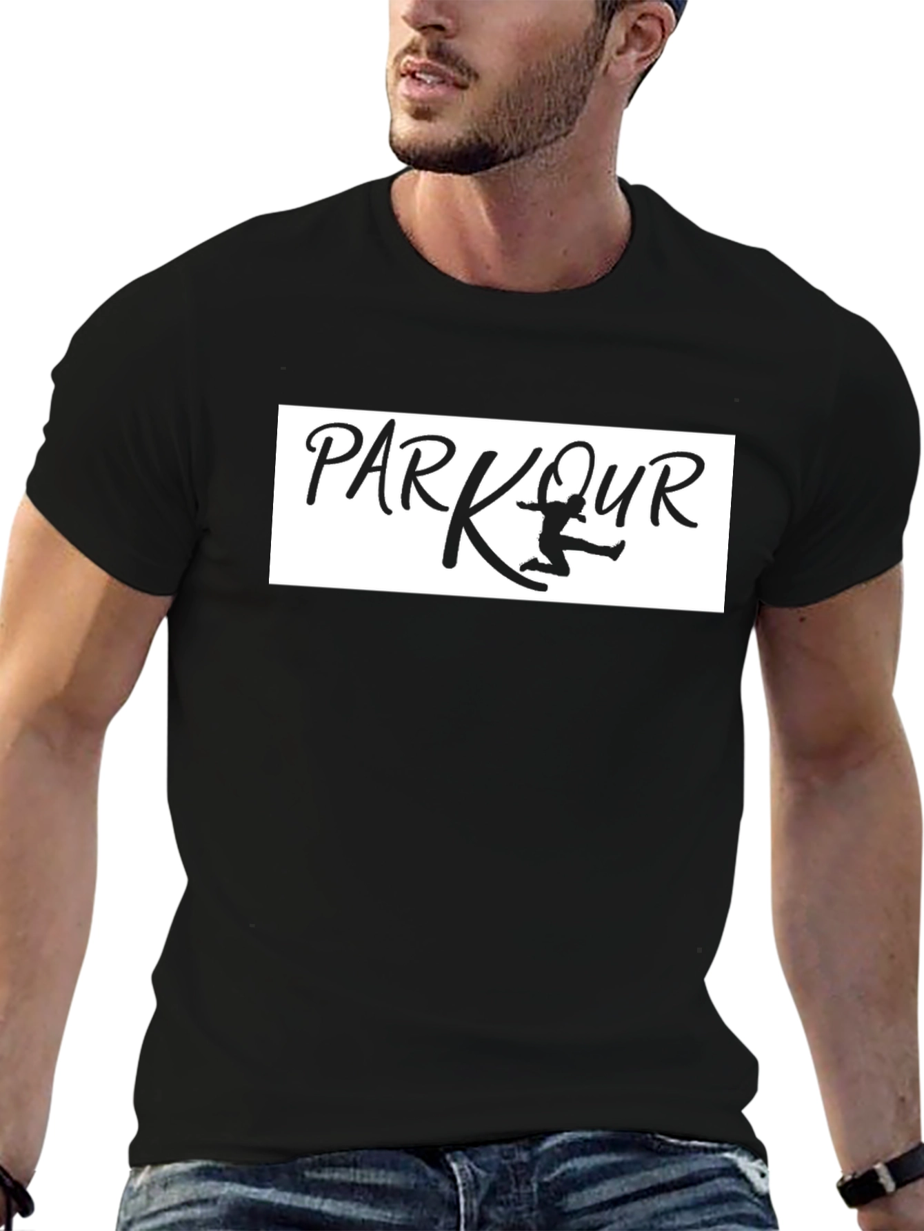 Parkour Athlete Graphic Tee - Black